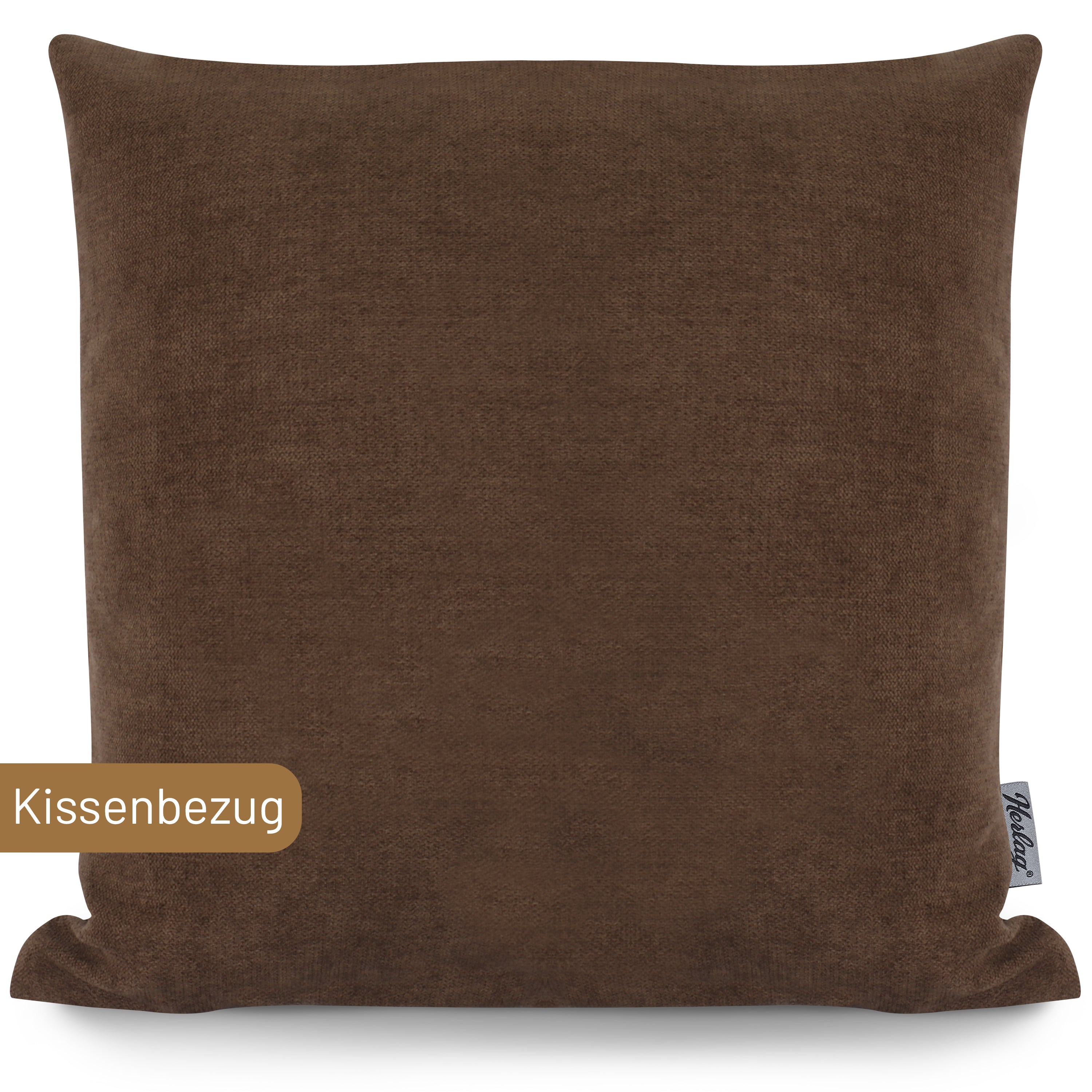 Kissenbezug FEEL 50x50cm Braun – waschbar, Öko-Tex – Herlag