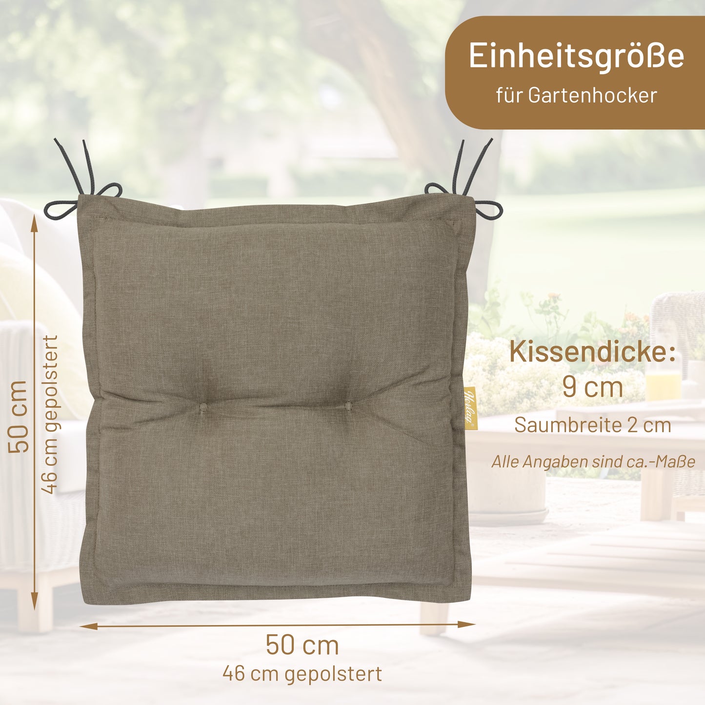 Hockerauflage AVA Sun-Guard - Taupe