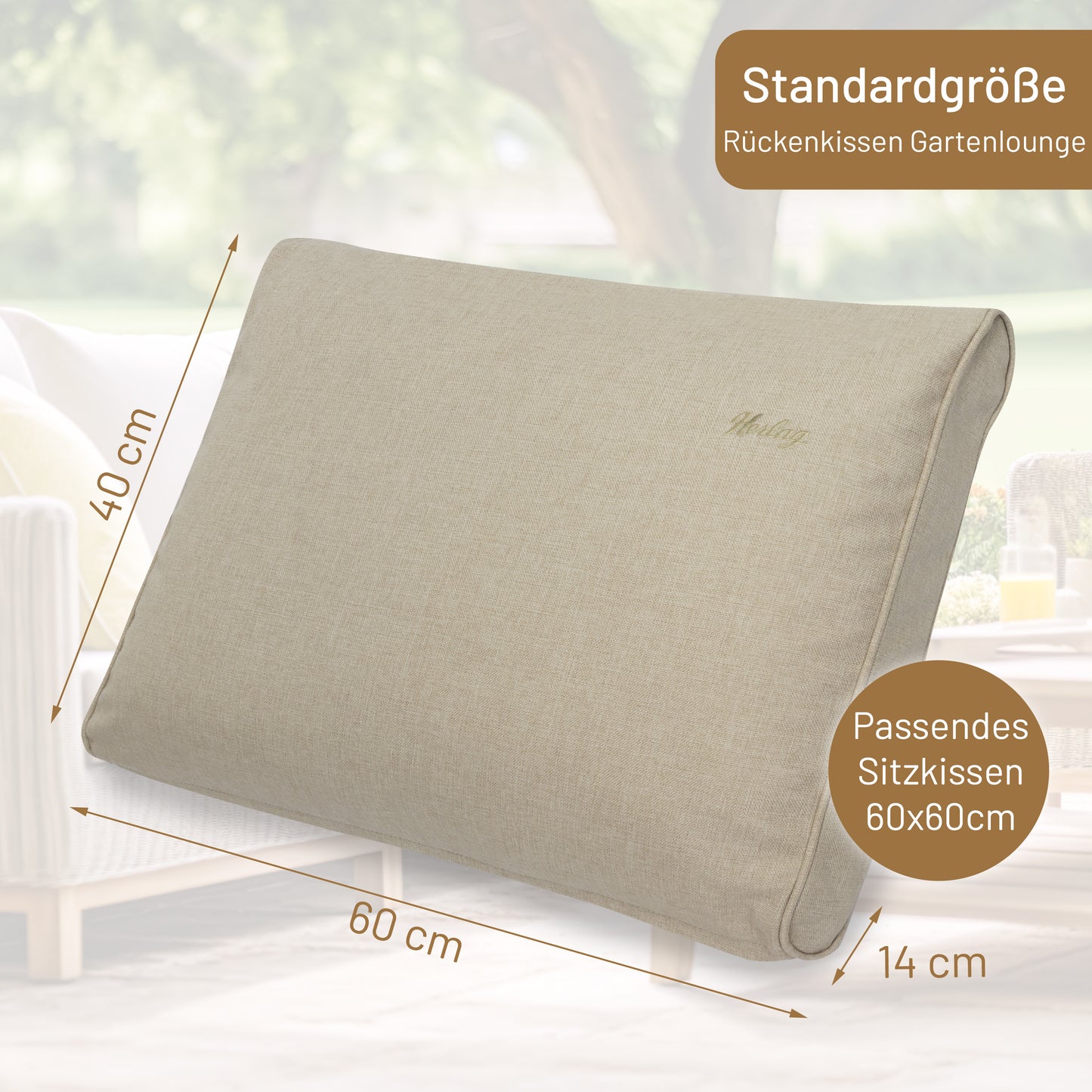 Loungekissen SUNNY - Natur 40x60cm