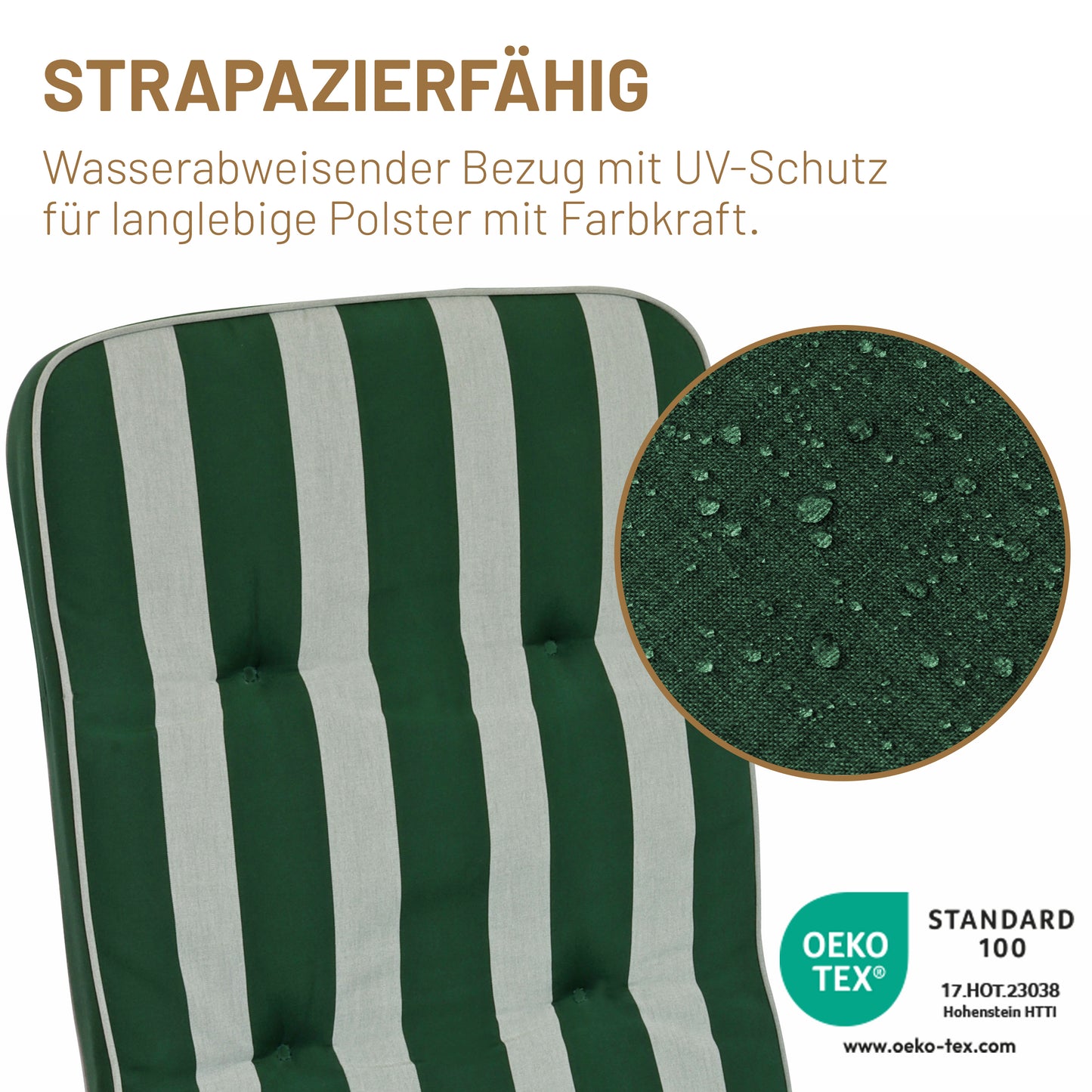 Liegenauflage TILLY Gestreift - Grün