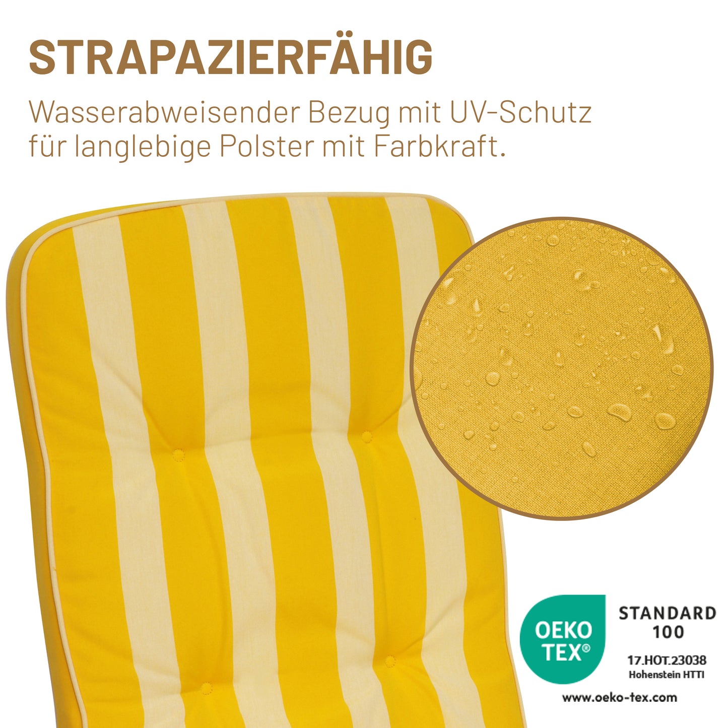 Liegenauflage TILLY Gestreift - Gelb