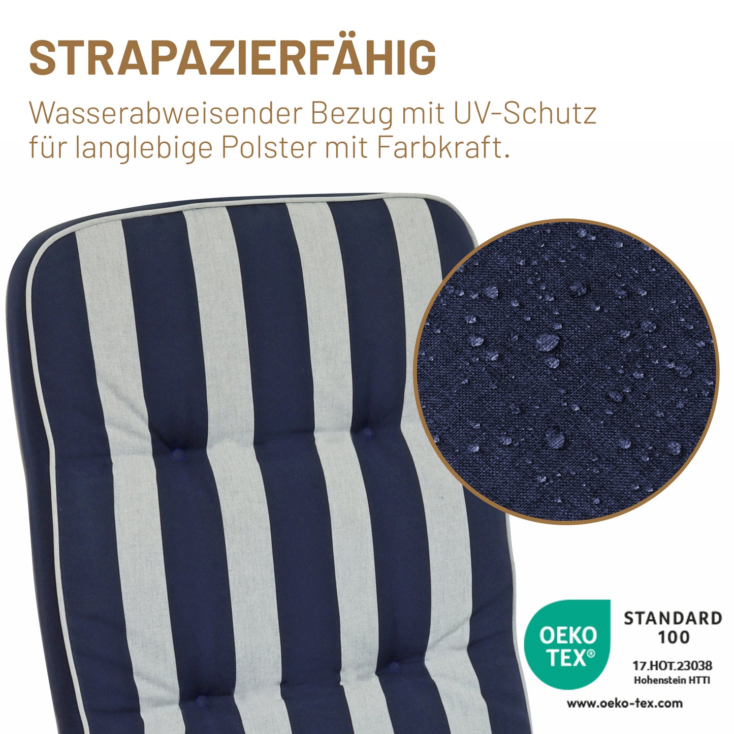 Liegenauflage TILLY Gestreift - Blau
