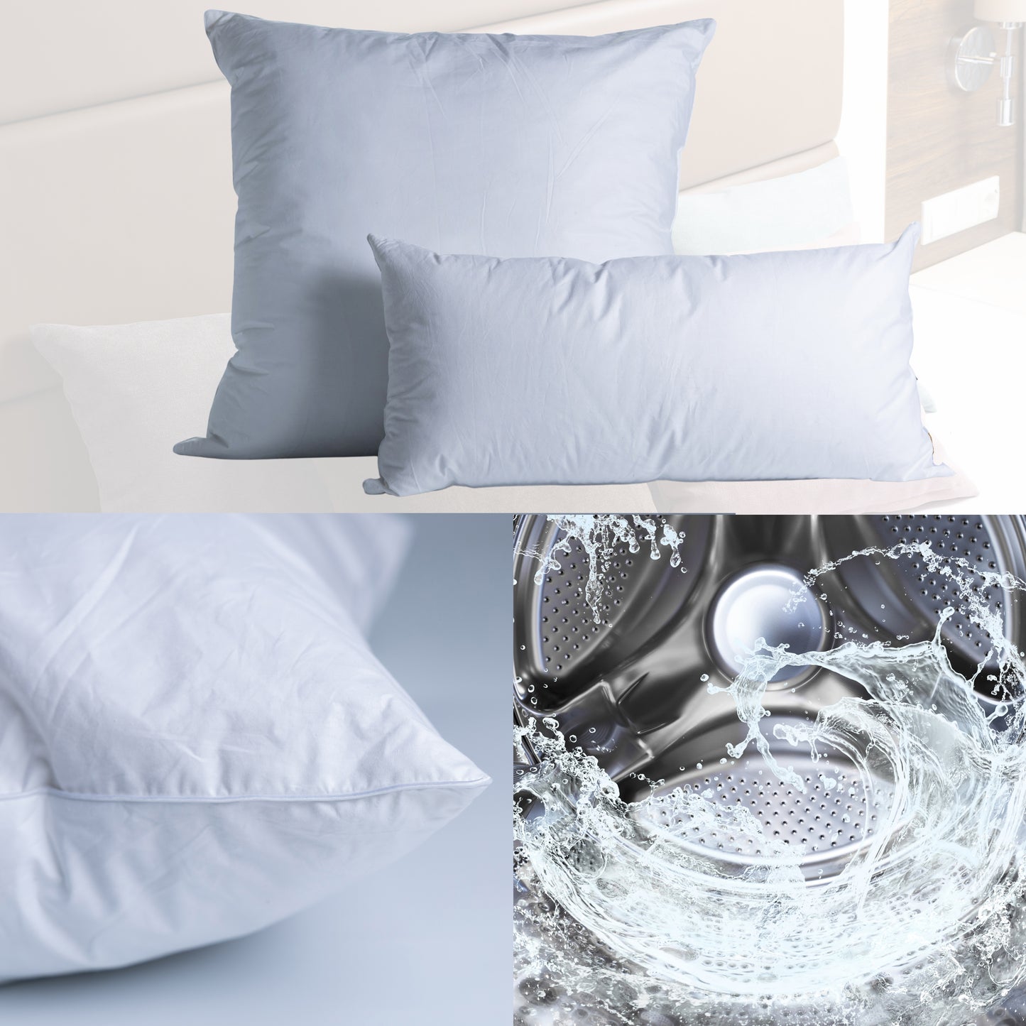 3-Kammer Kopfkissen Daunenkissen 80x80cm