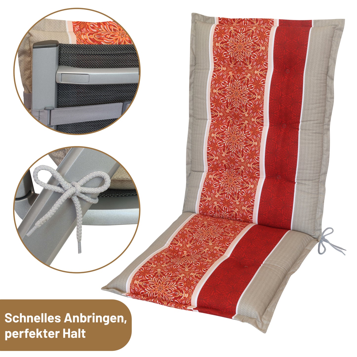 Hochlehner VALERIA - Rot/Orange-Gestreift
