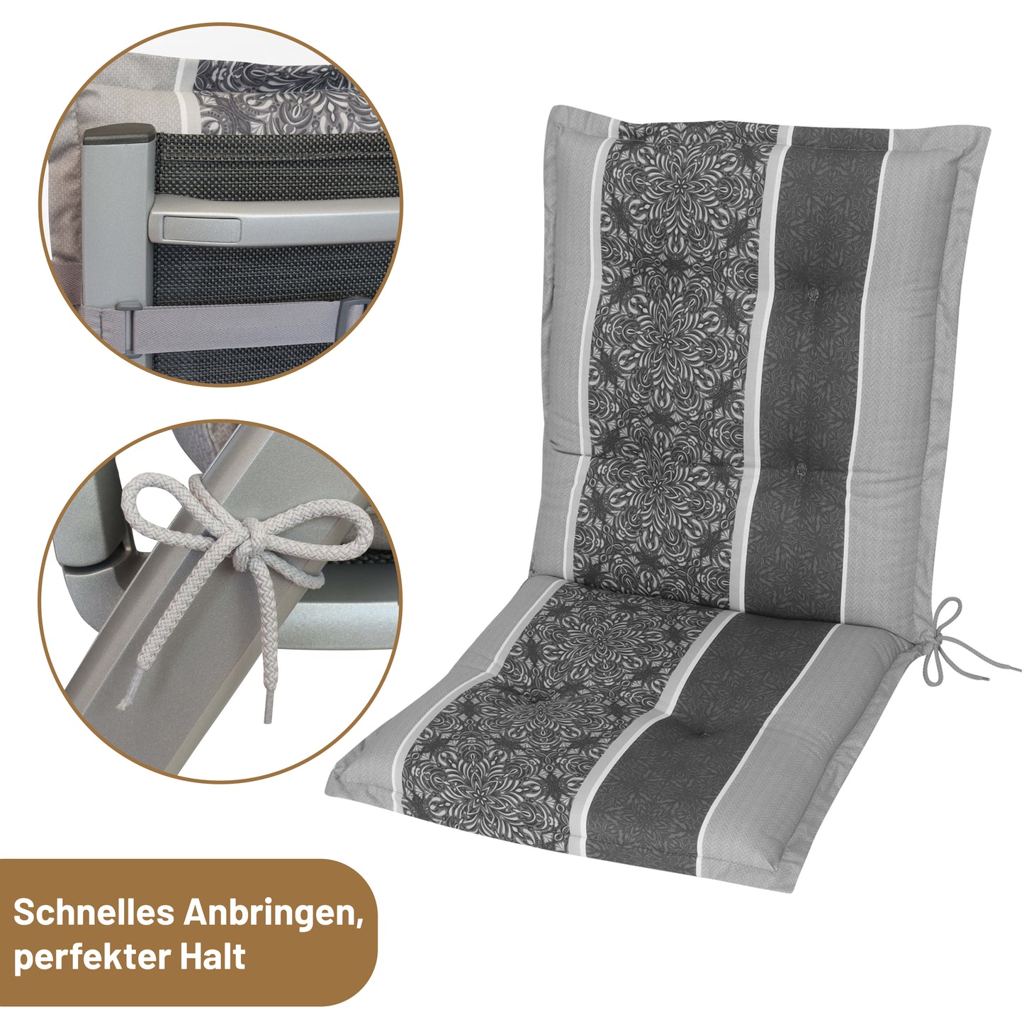 Niedriglehner VALERIA - Grau Gestreift