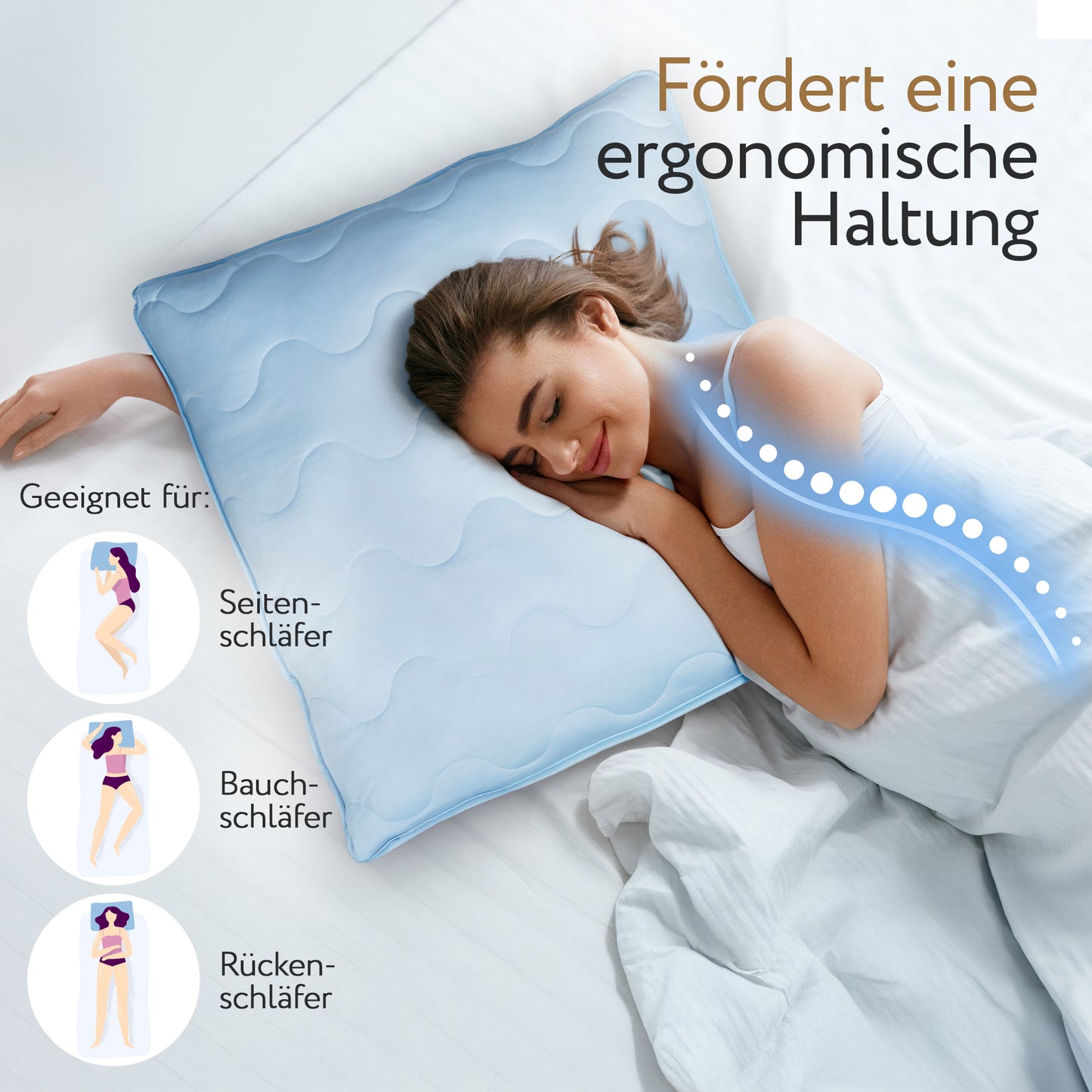 2-in-1 Kopfkissen | 80 x 80 cm