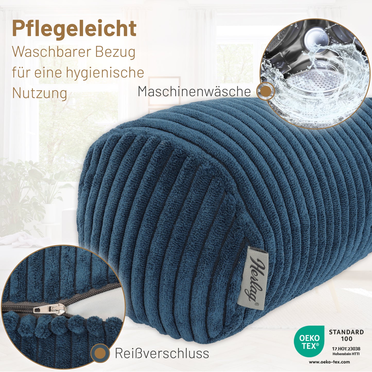 Kissenrolle ELLA - 40x15cm Blau
