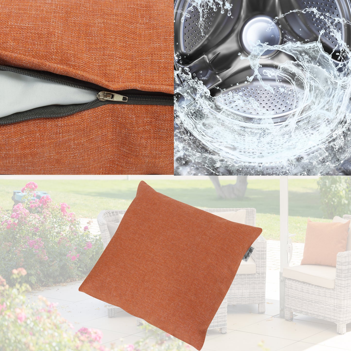 Outdoor Dekokissen Sunny 40x40cm Orange