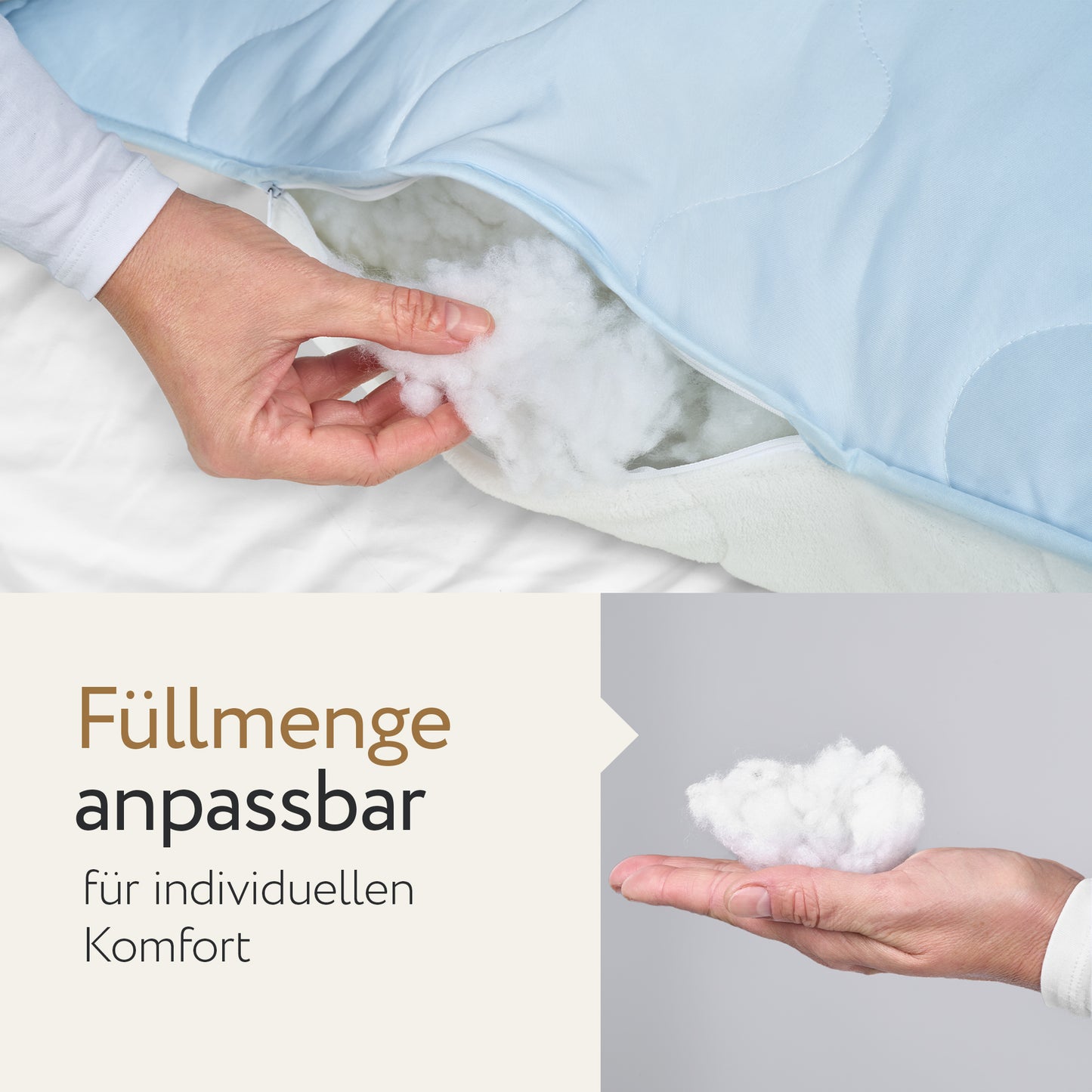 2-in-1 Kopfkissen | 80 x 80 cm