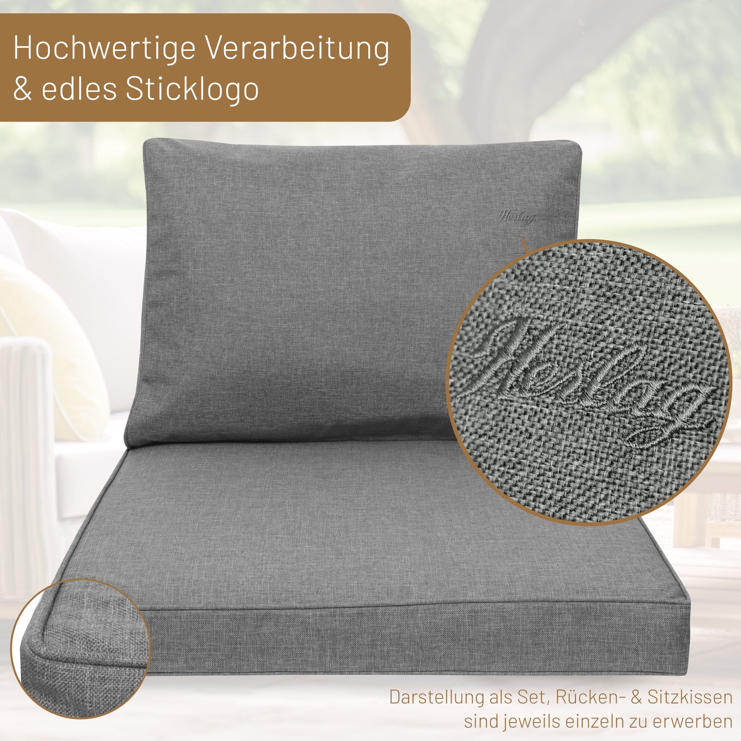 Loungekissen SUNNY - Grau 70x70cm