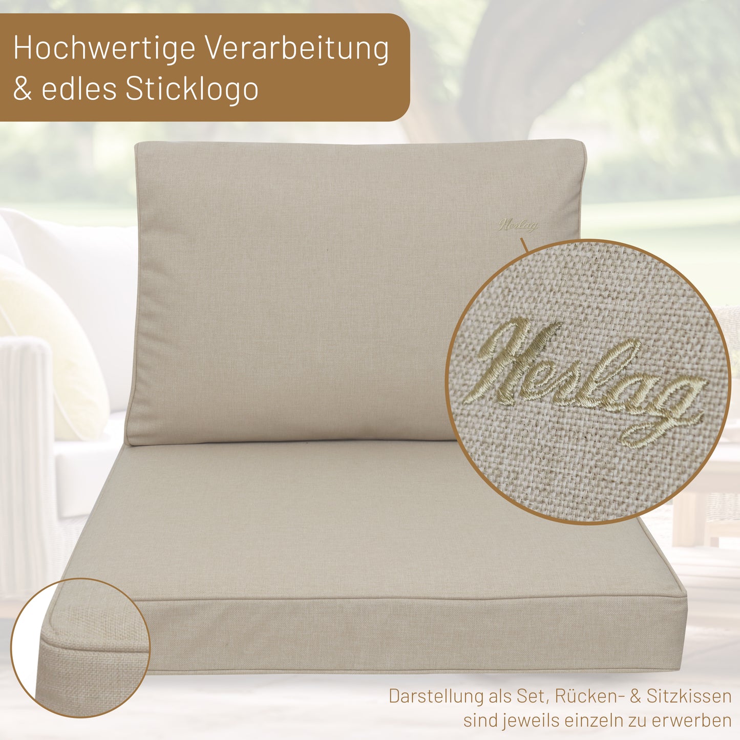 Loungekissen SUNNY - Natur 70x70cm