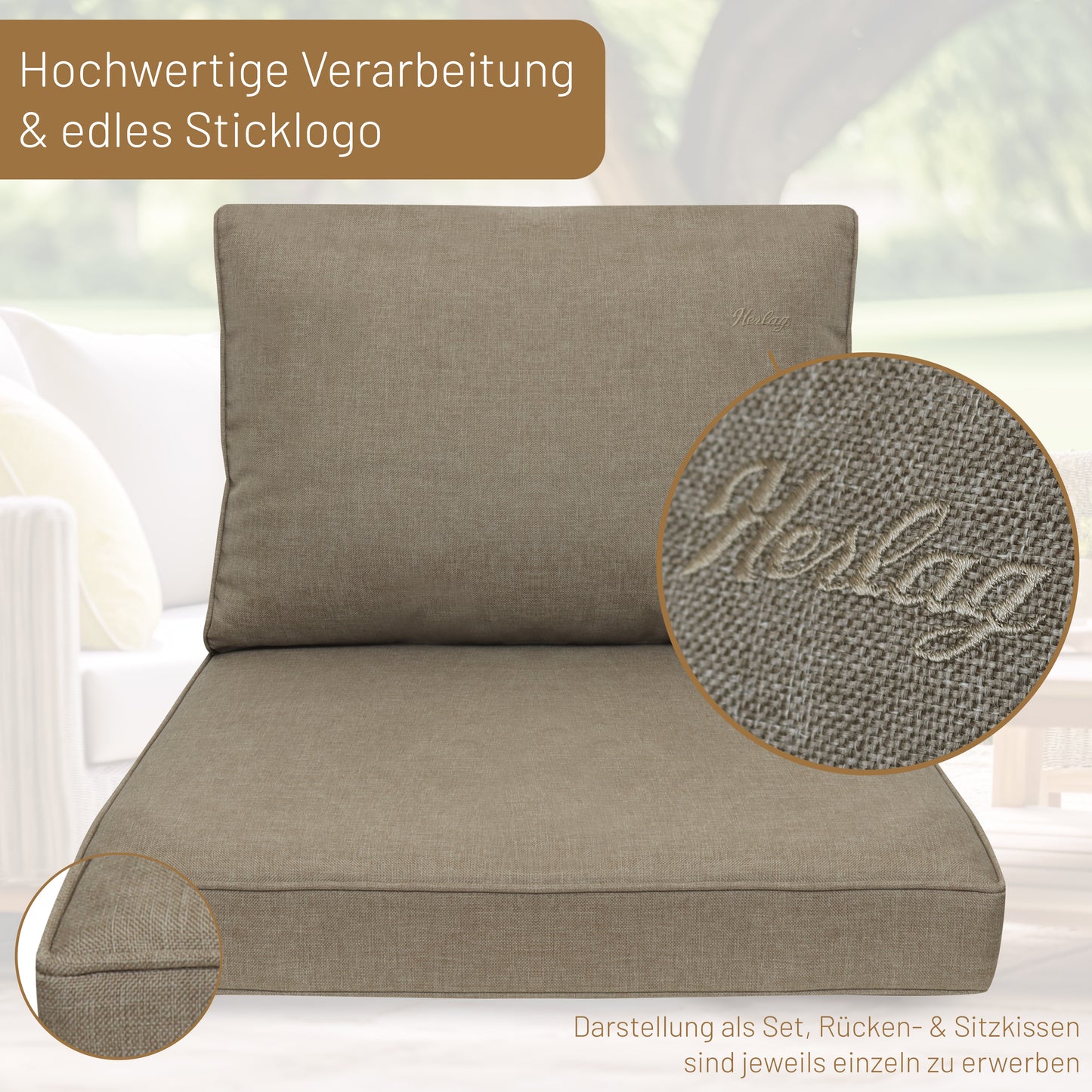 Loungekissen SUNNY - Taupe 60x60cm