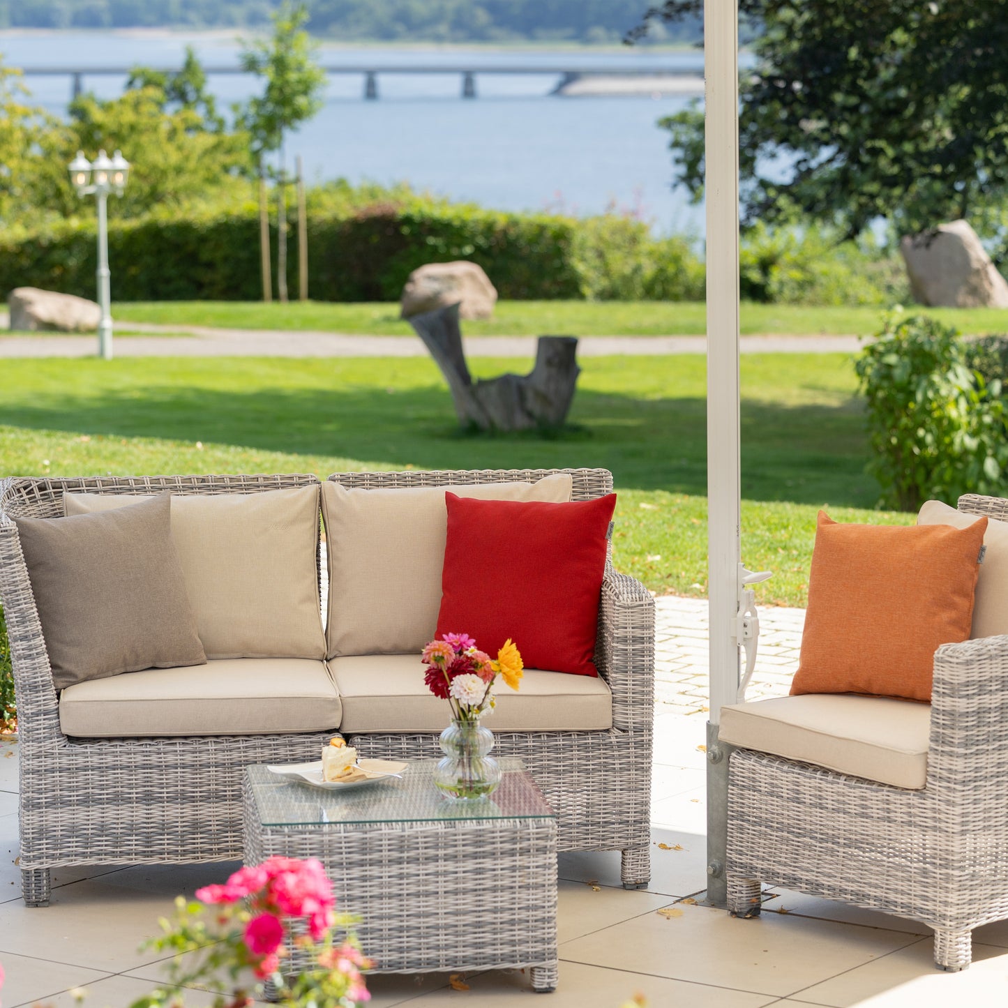 Outdoor Dekokissen Sunny 50x50cm Rot