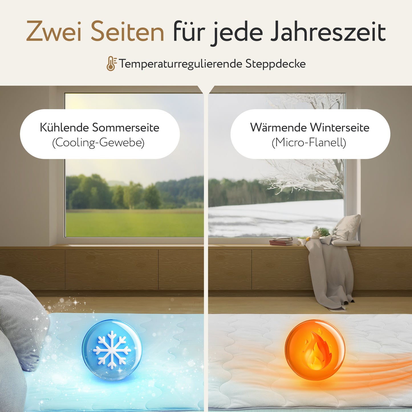 2-in-1 Steppdecke | 135 x 200 cm