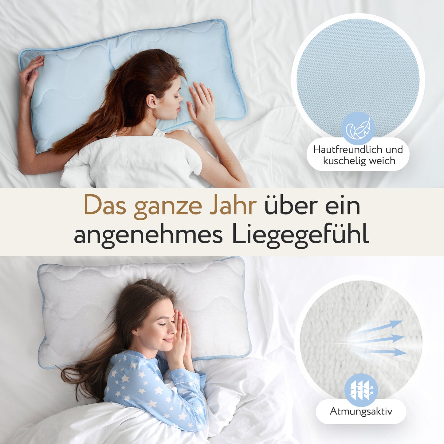 2-in-1 Kopfkissen | 40x80cm