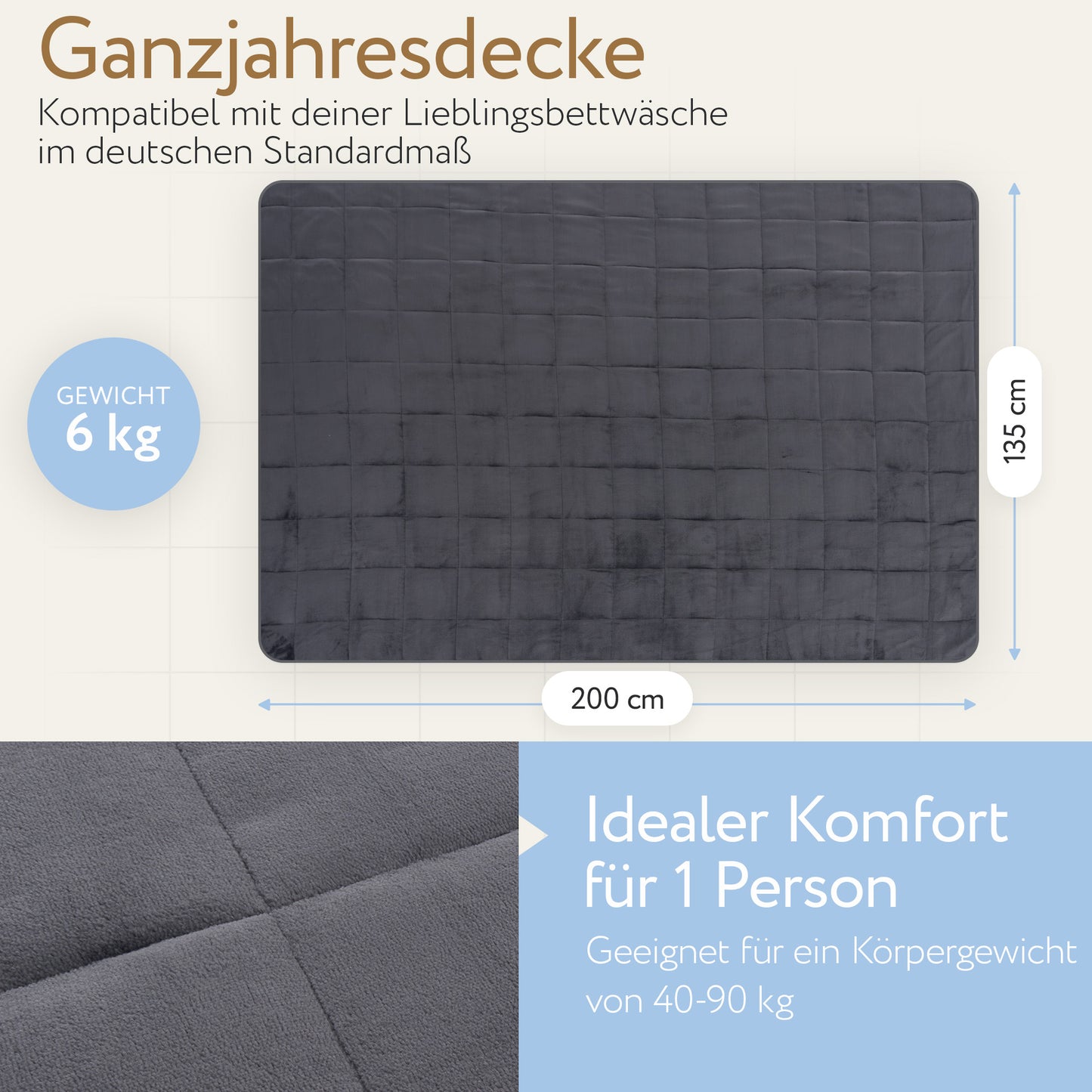 Gewichtsdecke 6 kg