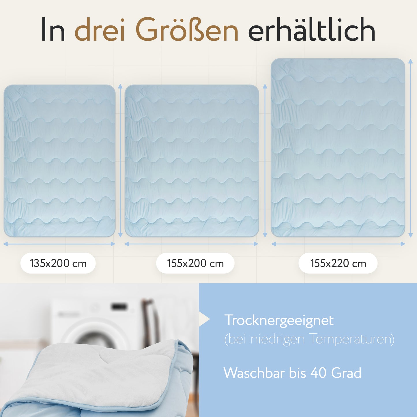 2-in-1 Steppdecke | 135 x 200 cm