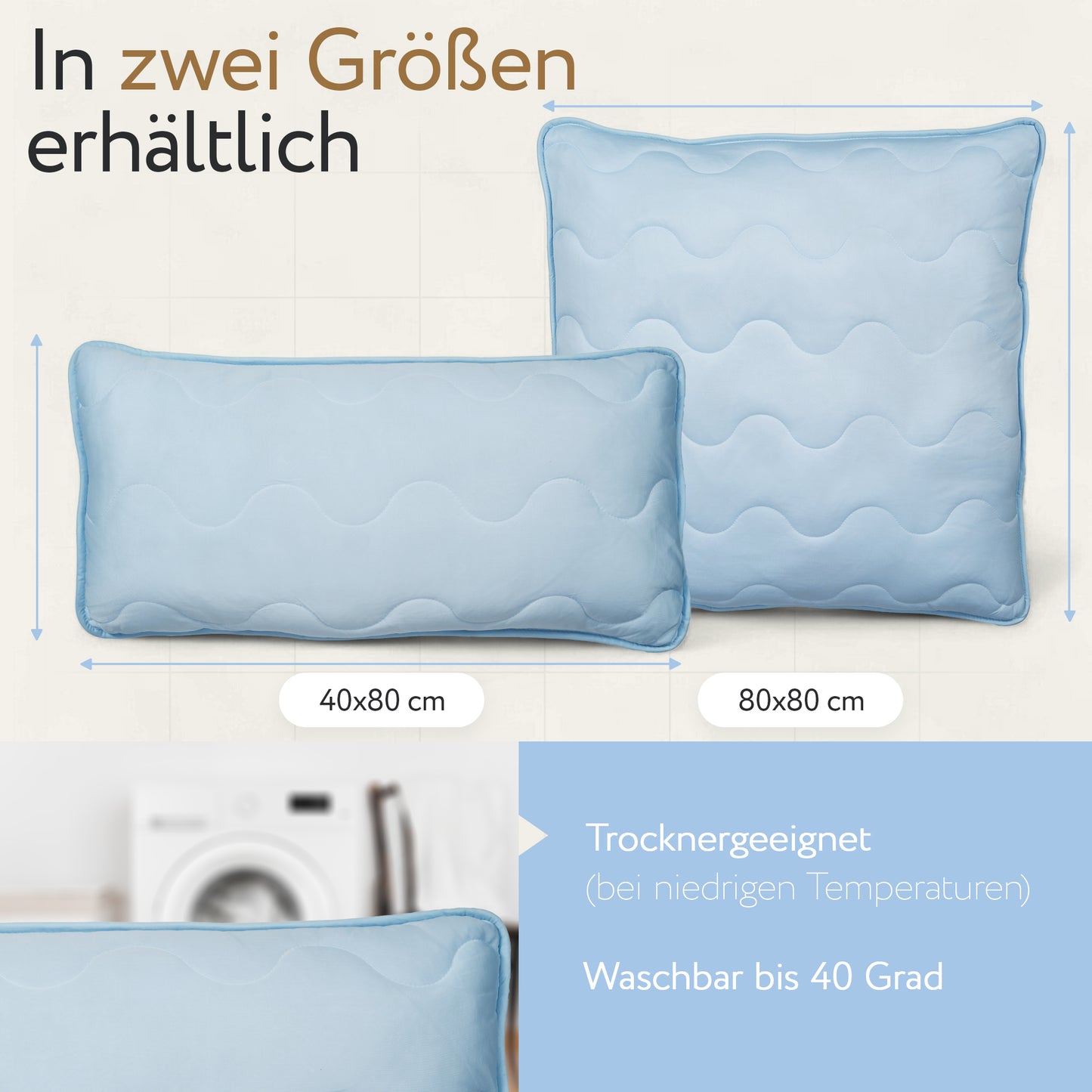 2-in-1 Kopfkissen | 40x80cm