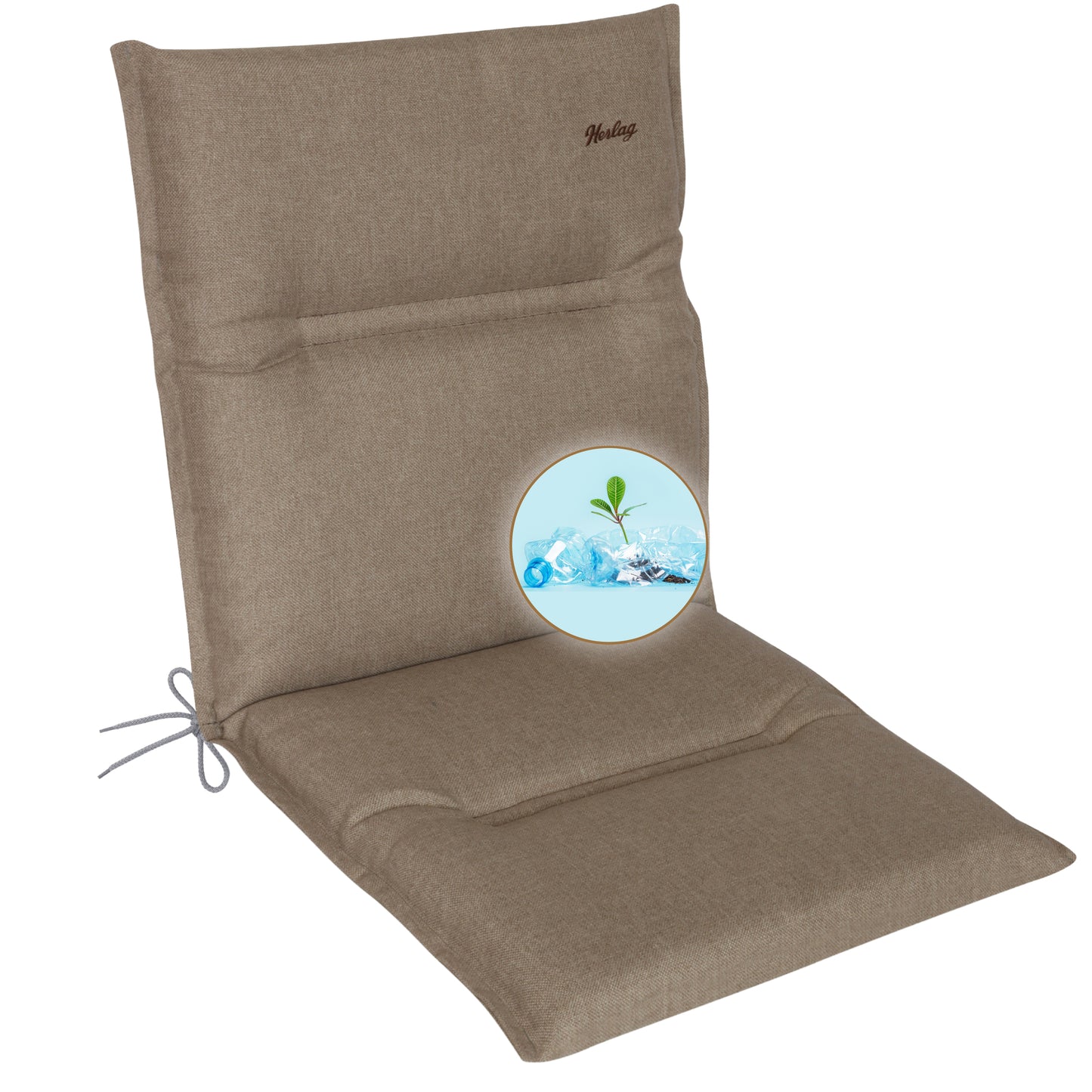 Niedriglehner-Auflage GRETA - recycelter Stoff - Taupe