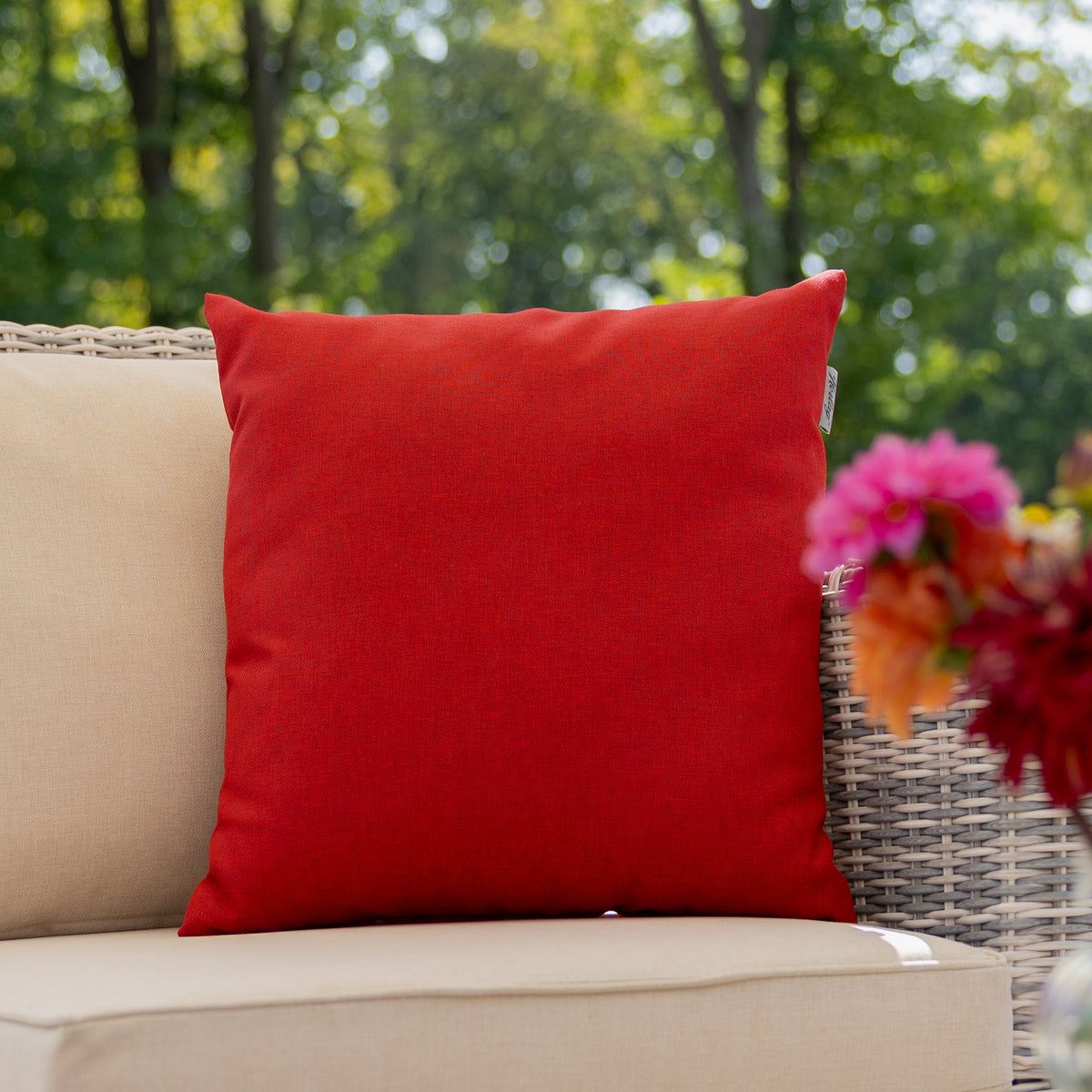 Outdoor Dekokissen Sunny – wetterfest, UV‑beständig 40x40cm Rot – Herlag