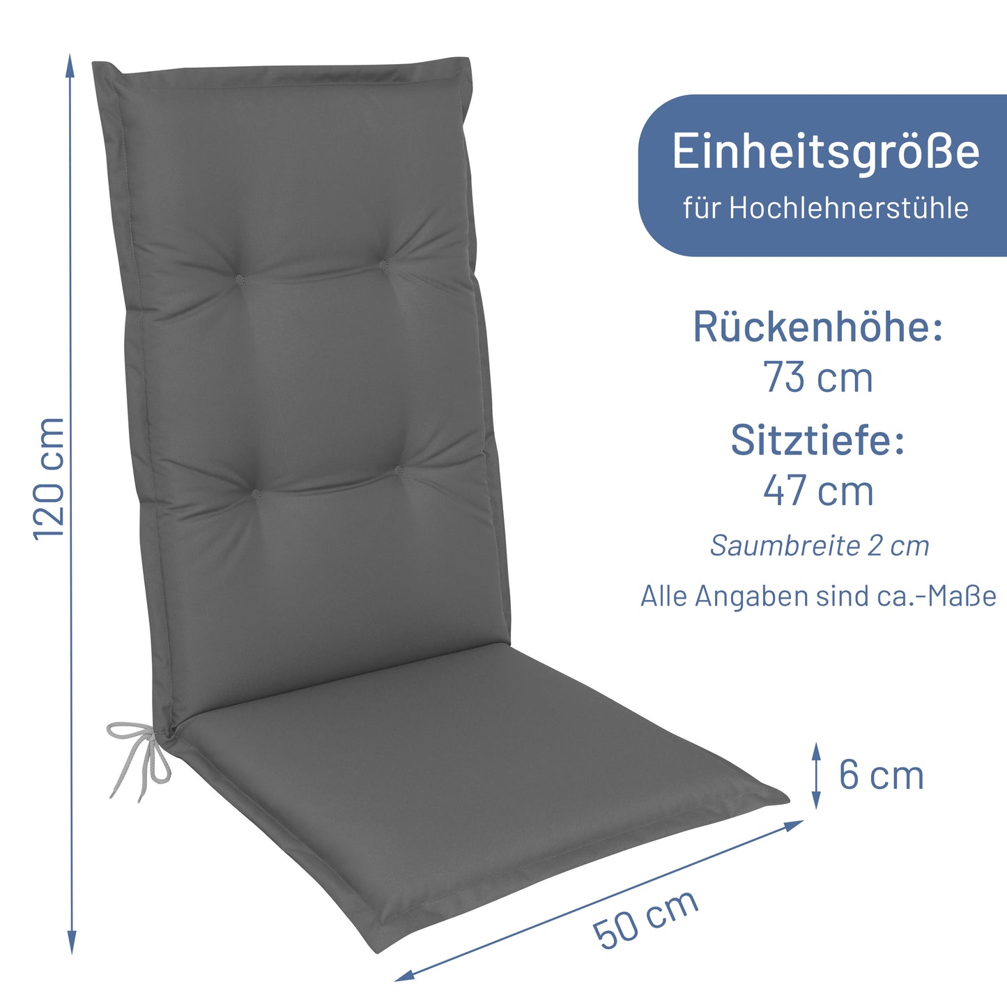 Hochlehnerauflage Florence Anthrazit