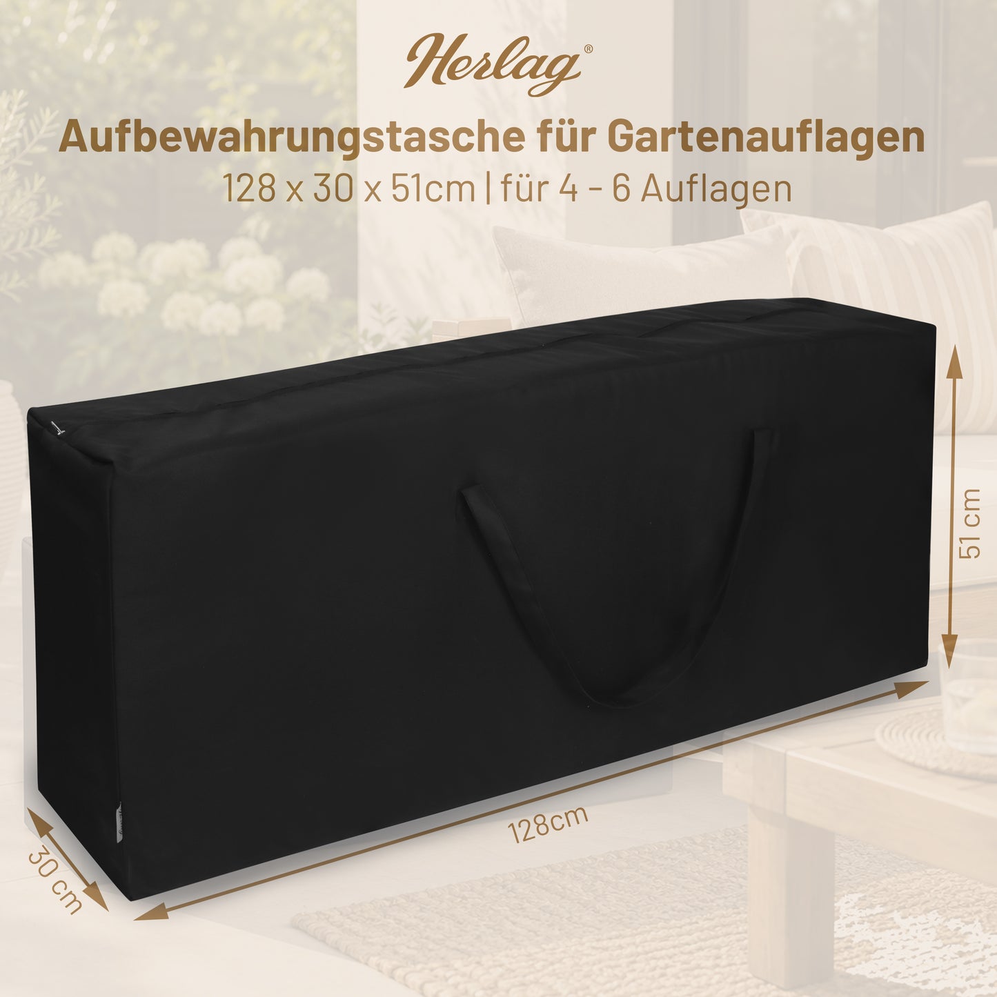 Aufbewahrungstasche Polstertasche schwarz