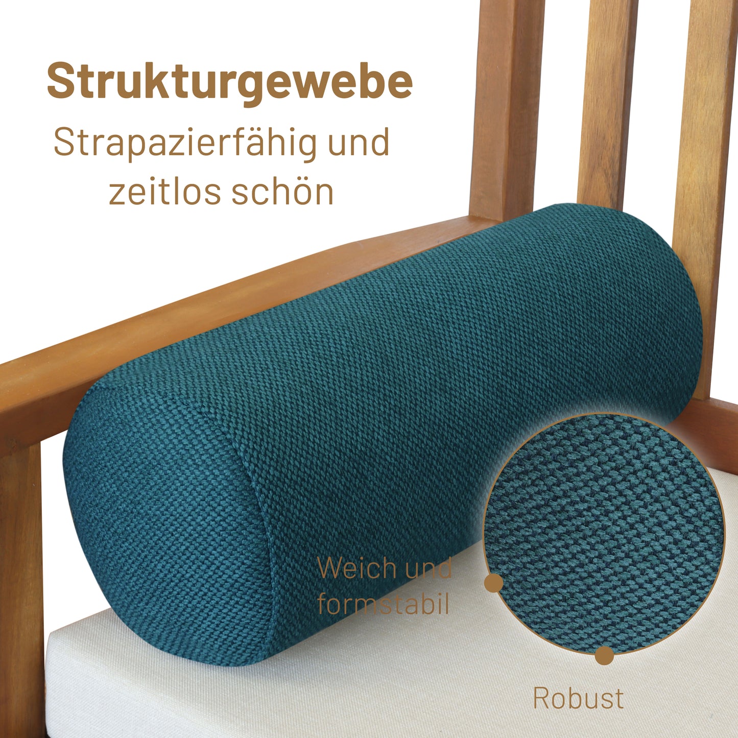 Kissenrolle LUXE - 40x15cm Petrol