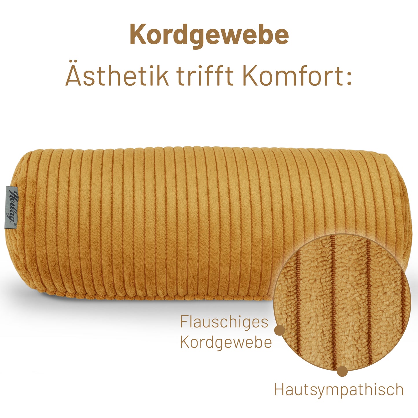 Kissenrolle ELLA - 65x20 Senfgelb