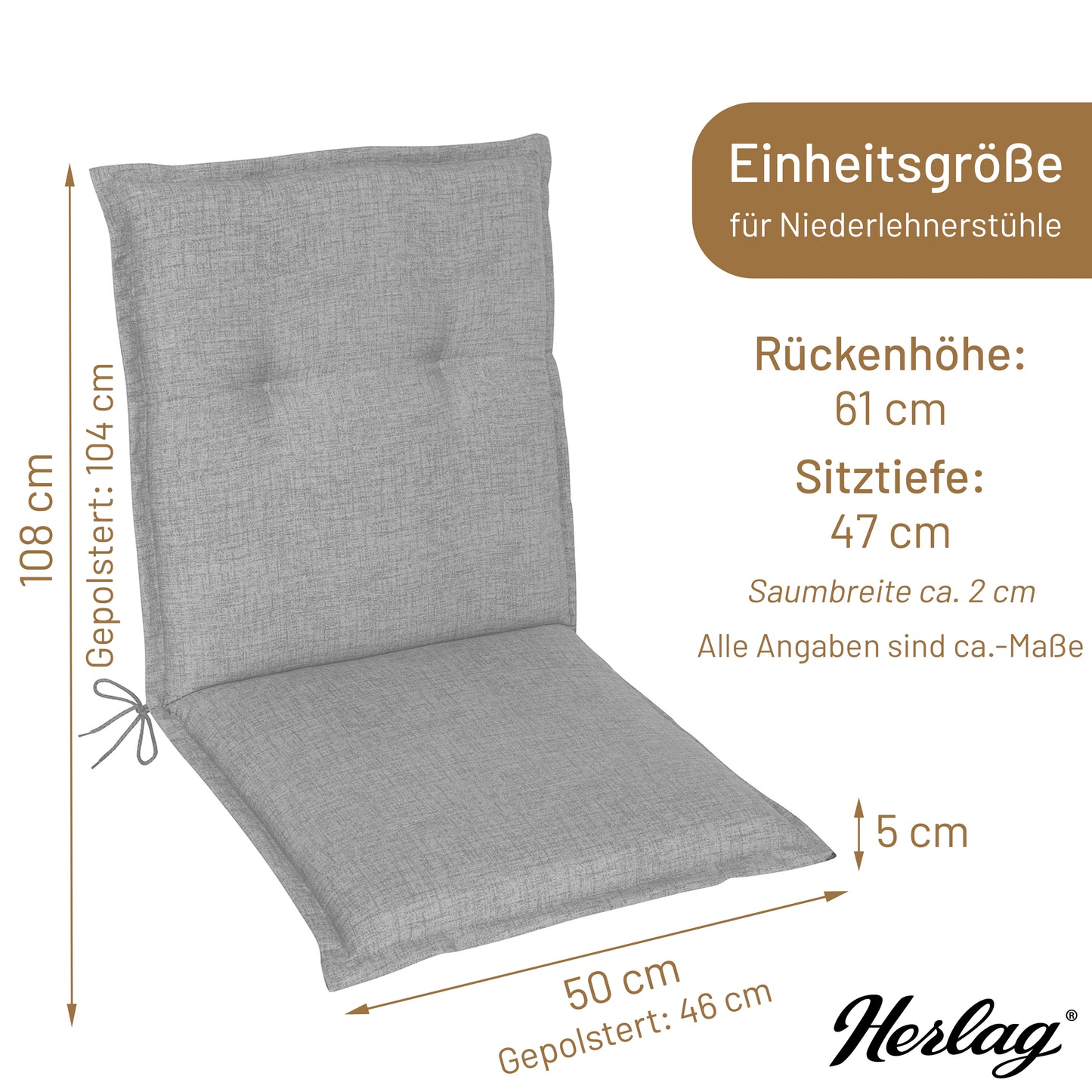 Niedriglehner-Auflage  EMMA Grau