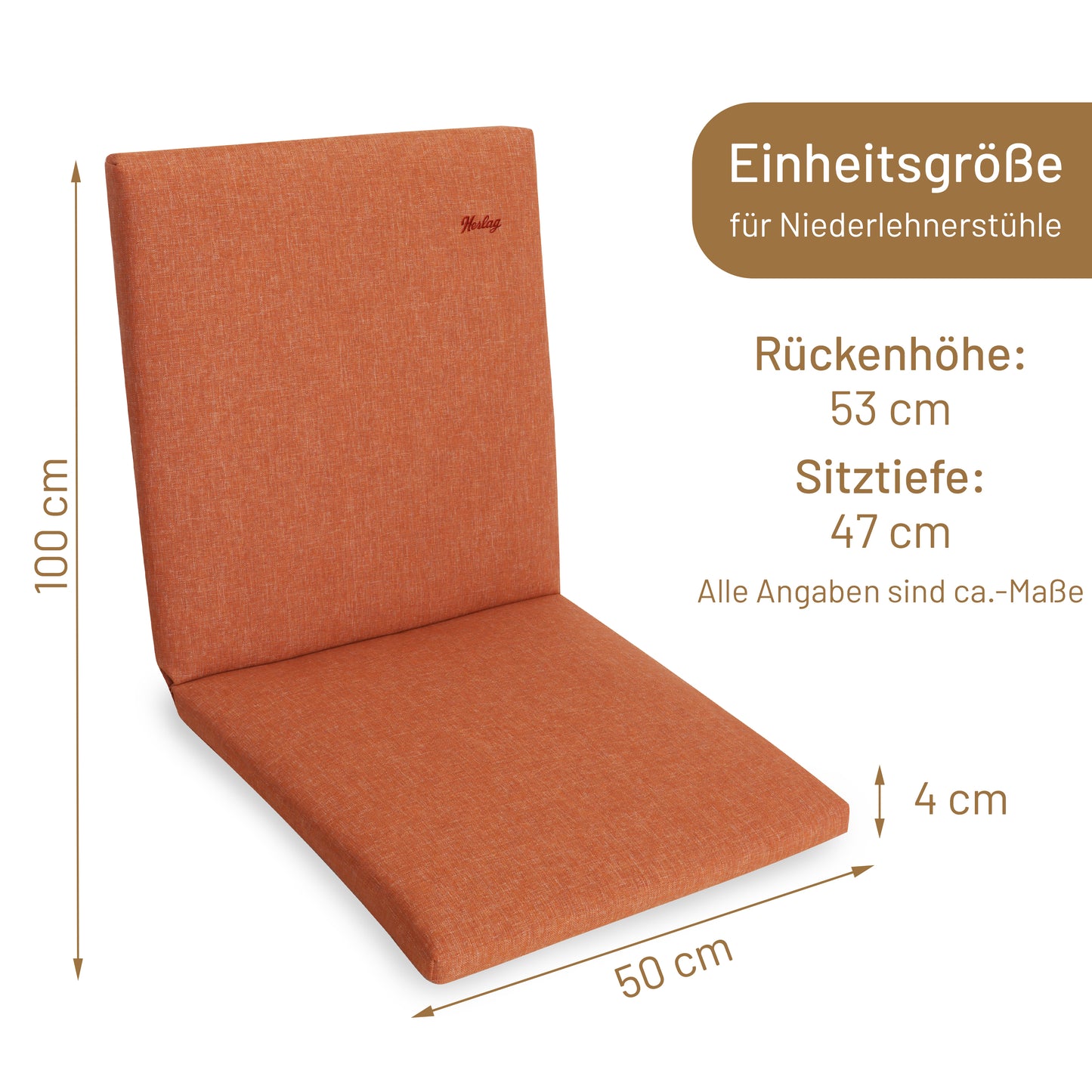Niedriglehner-Auflage SUNNY - Orange