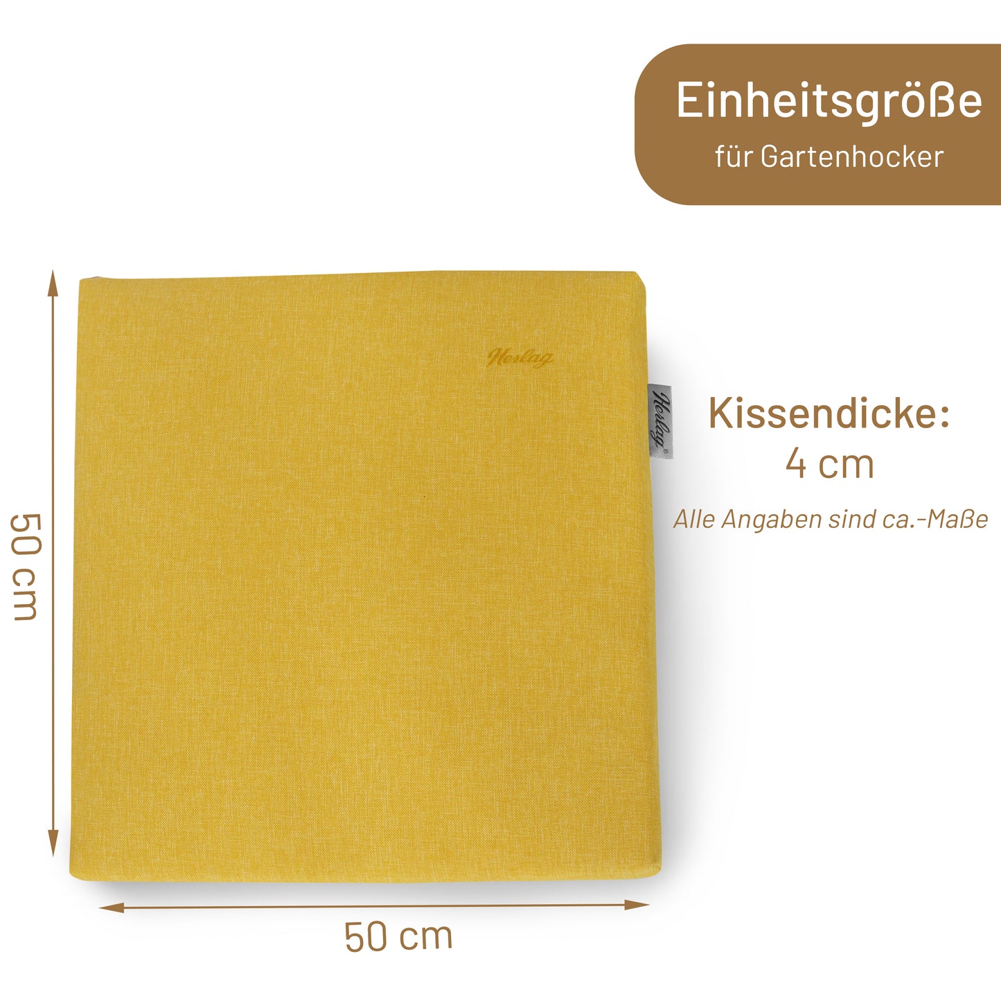 Hockerauflage SUNNY - Senfgelb