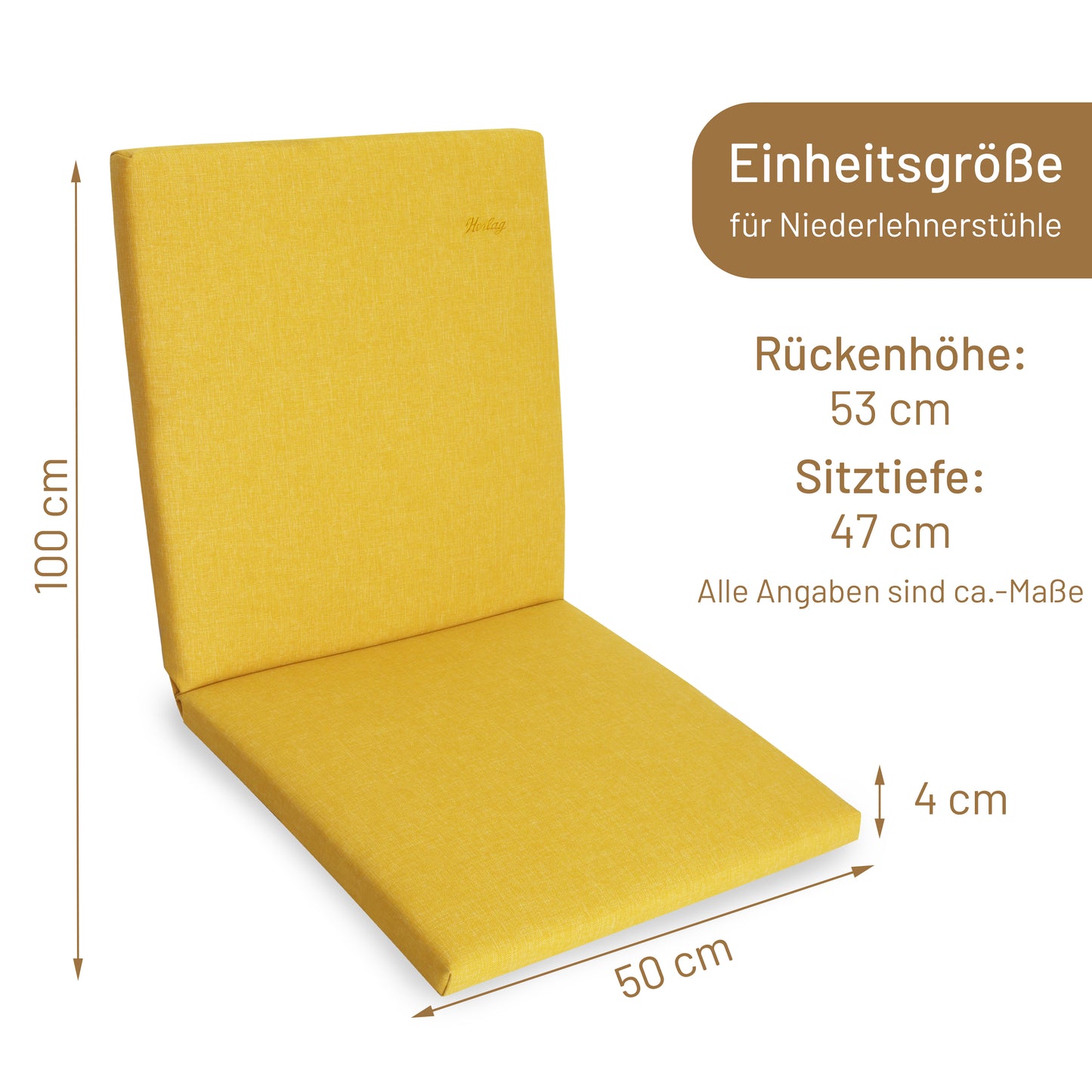 Niedriglehner-Auflage SUNNY - Senfgelb