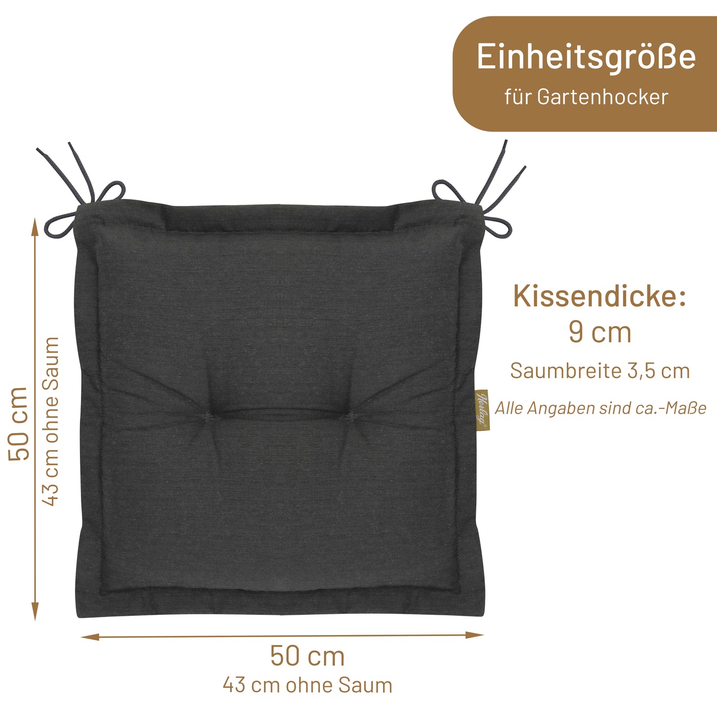 Hockerauflage AVA - Anthrazit