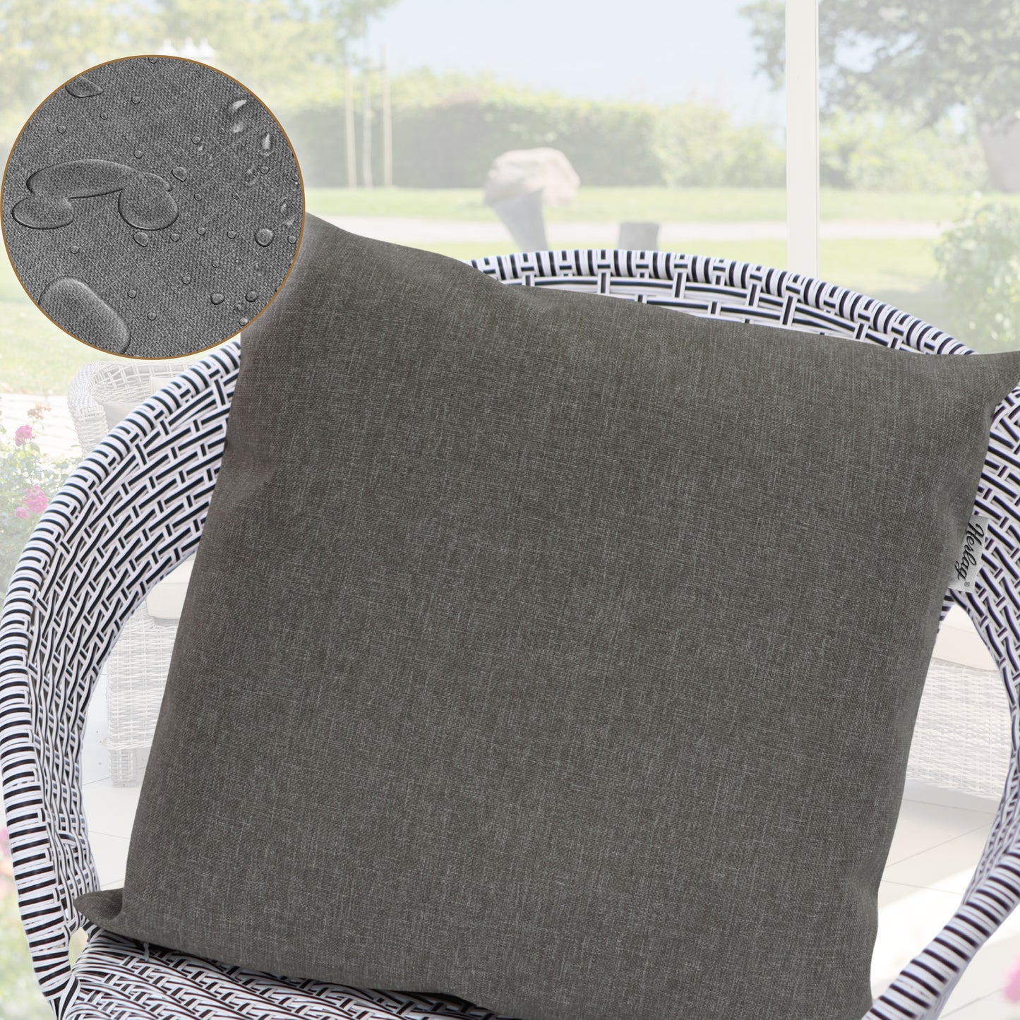 Outdoor Dekokissen Sunny  40x40cm Grau