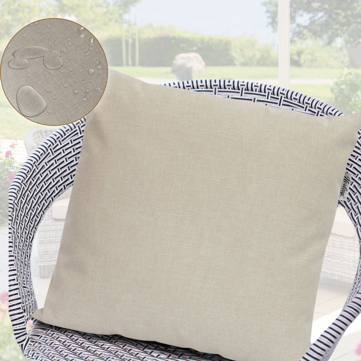 Outdoor Dekokissen Sunny  50x50cm Natur