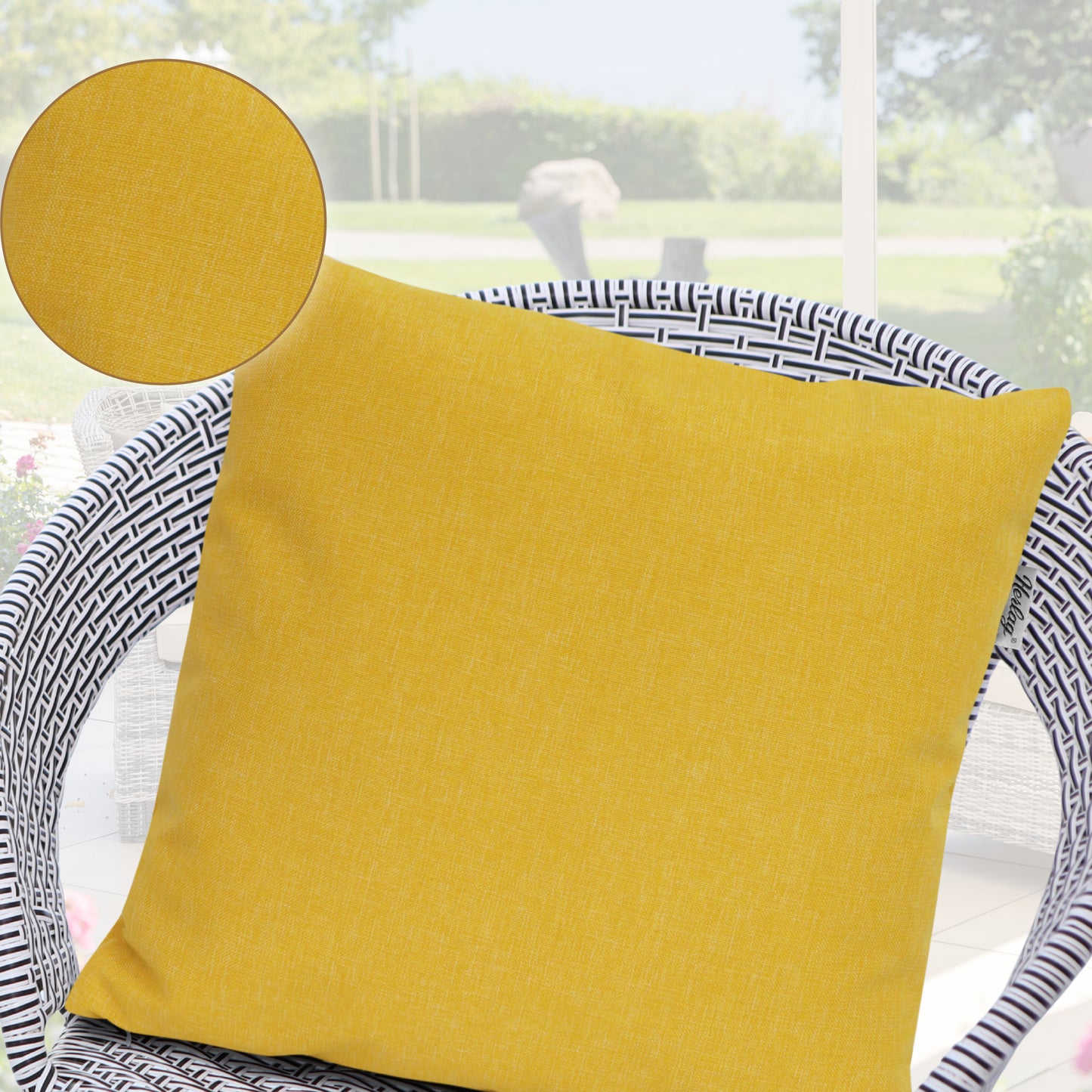 Outdoor Dekokissen Sunny  40x40cm Senfgelb