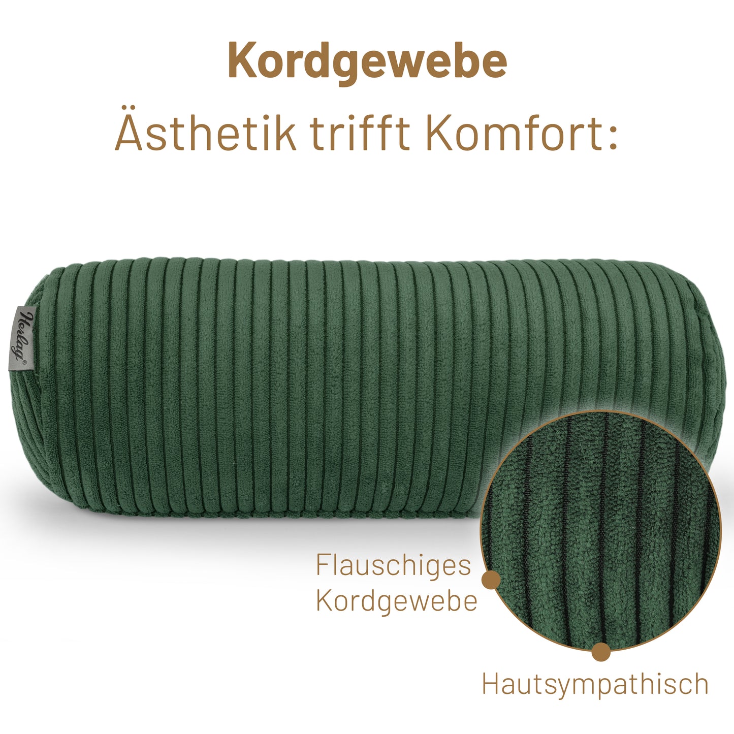 Kissenrolle ELLA - 40x15cm Dunkelgrün