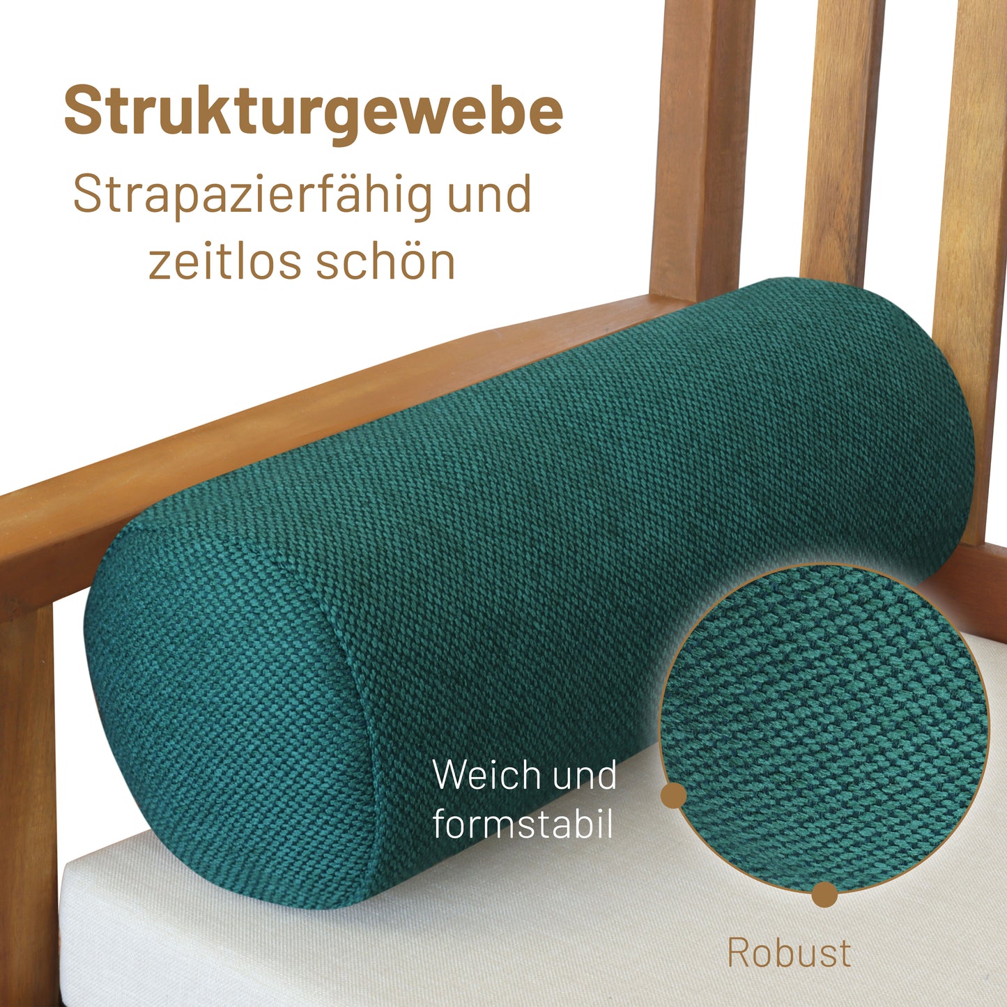 Kissenrolle LUXE - 65x20cm Dunkelgrün