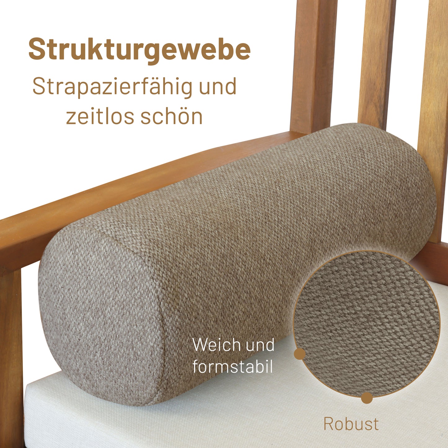 Kissenrolle LUXE - 40x15cm Taupe
