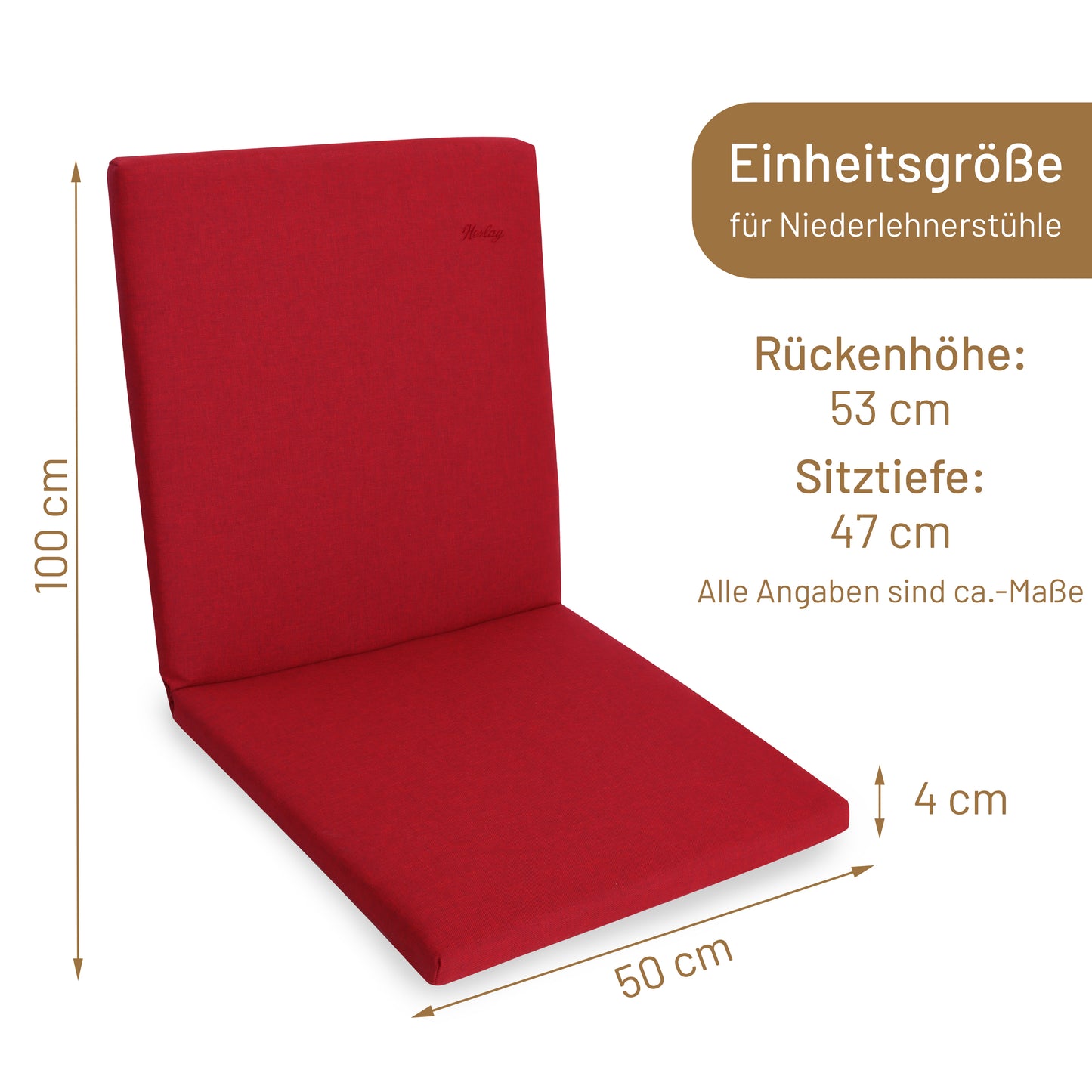 Niedriglehner-Auflage SUNNY - Rot