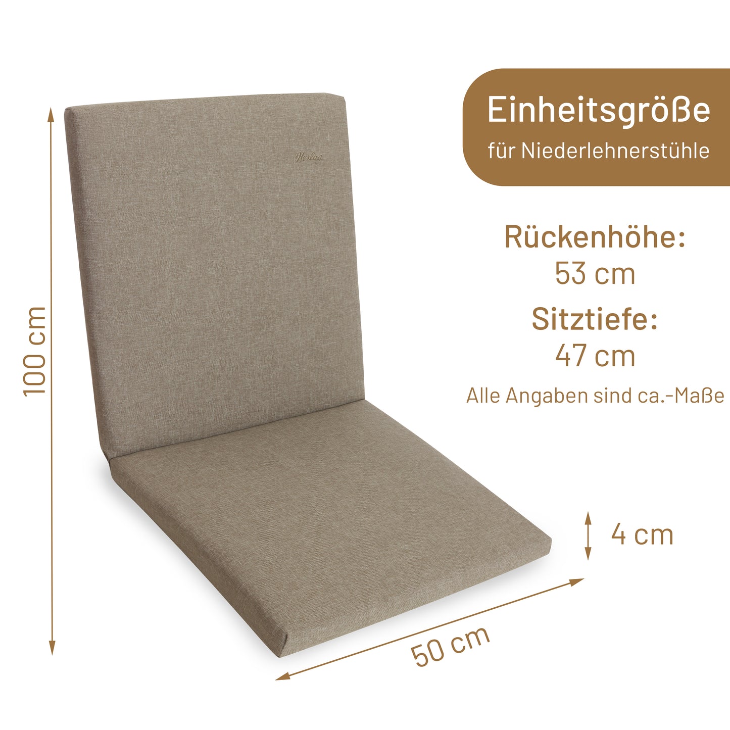Niedriglehner-Auflage SUNNY - Taupe