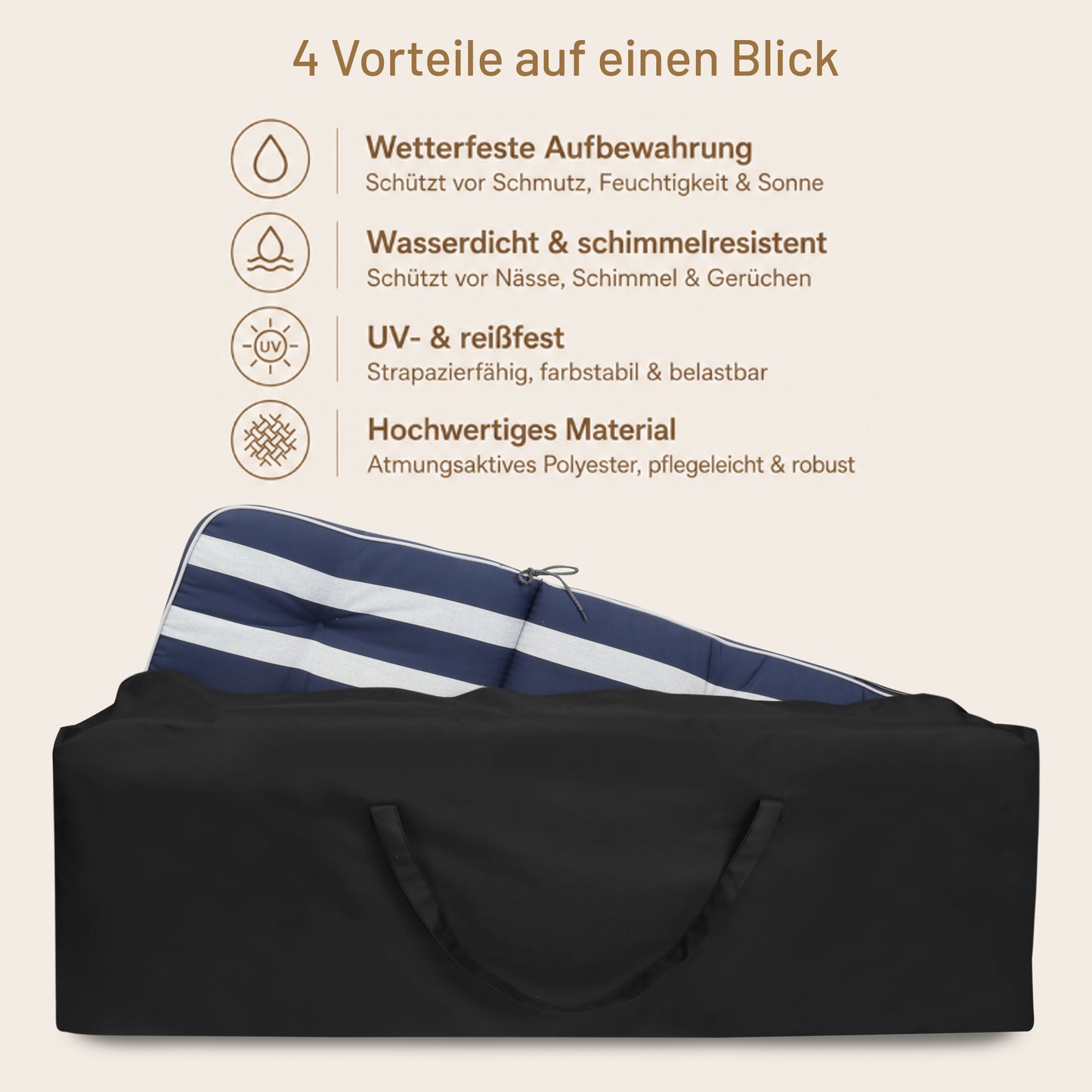 Aufbewahrungstasche Polstertasche schwarz