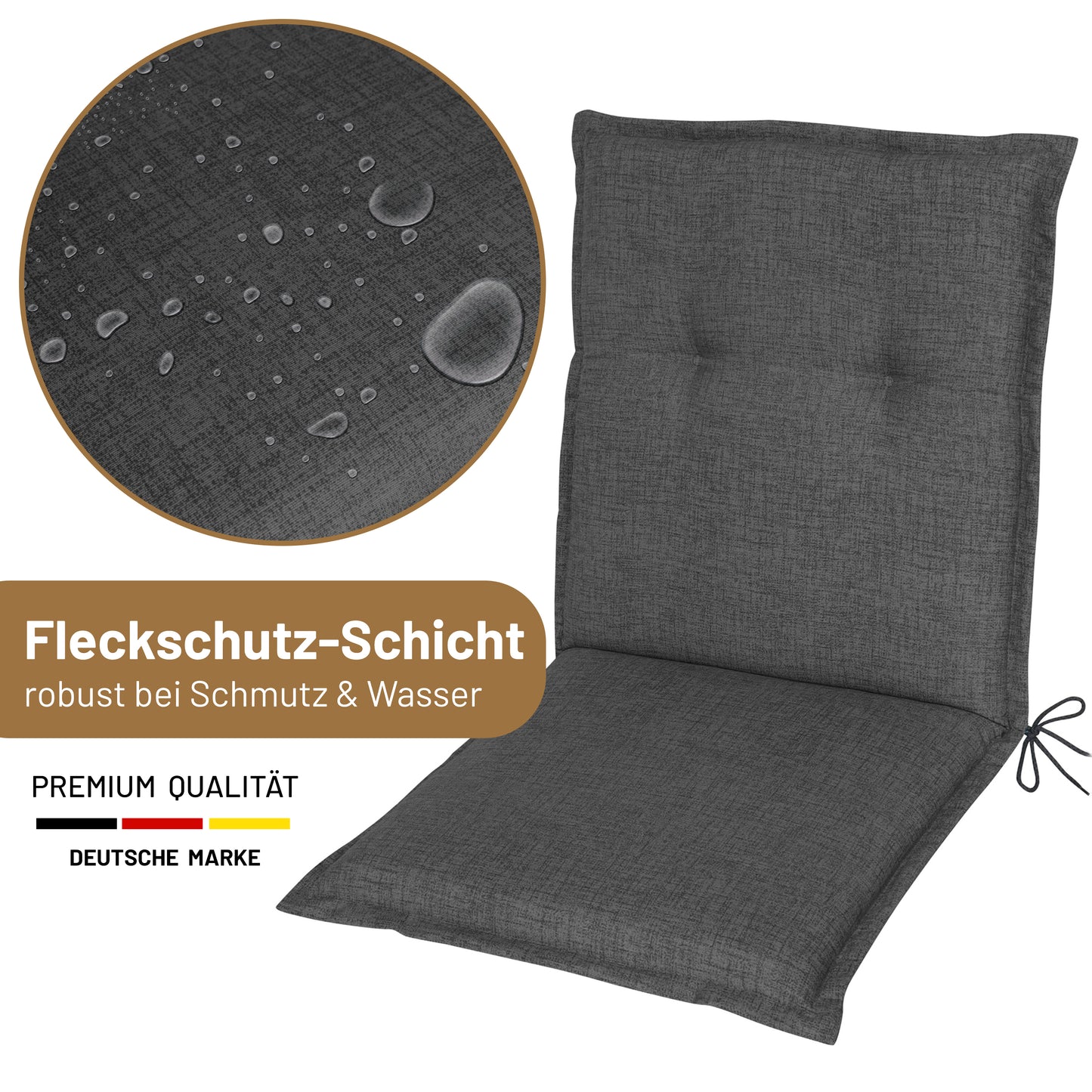 Niedriglehner-Auflage EMMA Anthrazit