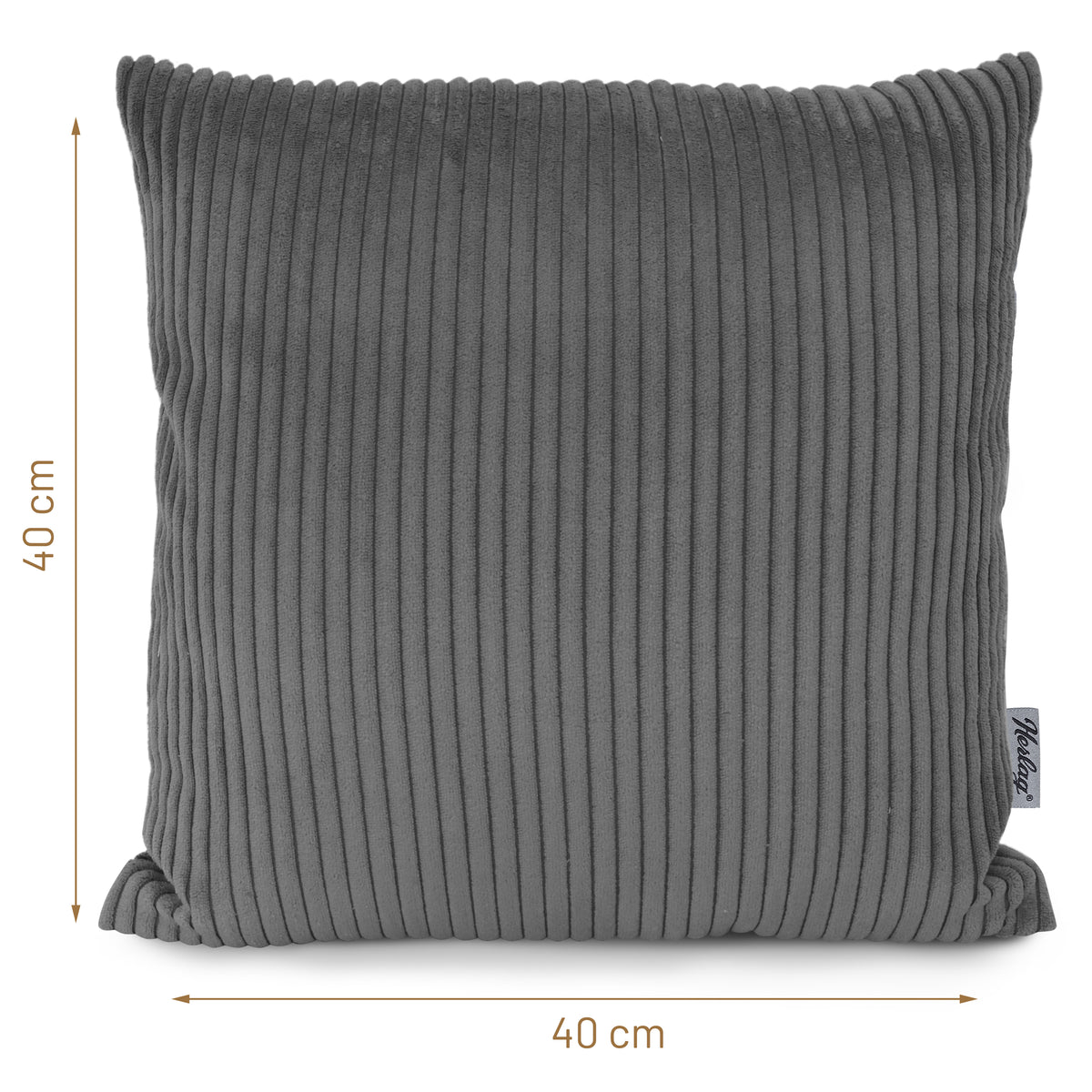 Kissenbezug Cord ELLA 40x40cm Grau – waschbar, Öko-Tex – Herlag