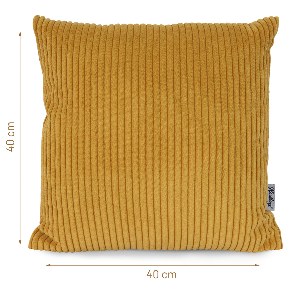 Kissenbezug Cord ELLA 40x40cm Senfgelb – waschbar, Öko-Tex – Herlag