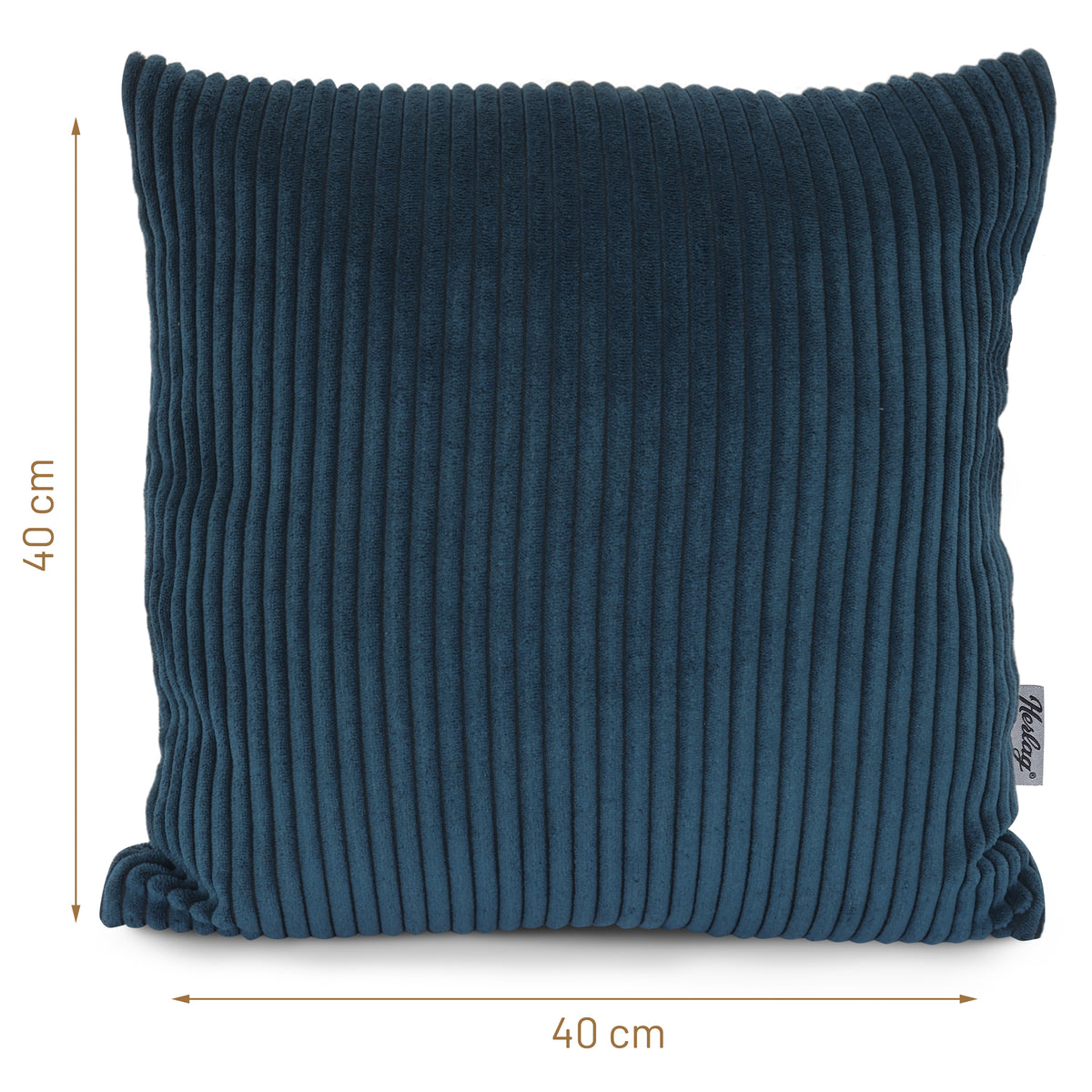 Cord-Dekokissen ELLA 40x40cm Blau – waschbar, Öko-Tex – Herlag