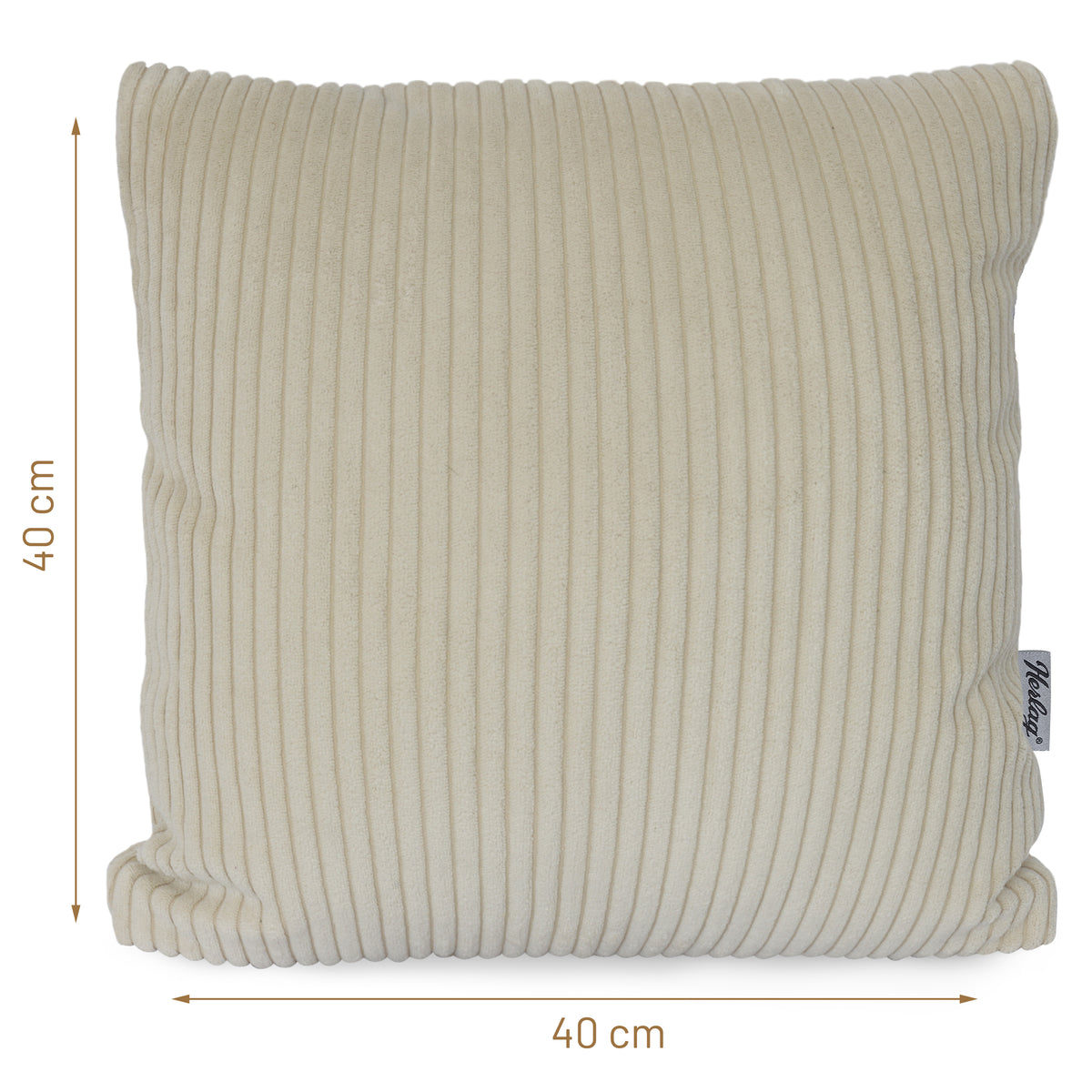 Kissenbezug Cord ELLA 40x40cm Cremeweiß – waschbar, Öko-Tex – Herlag