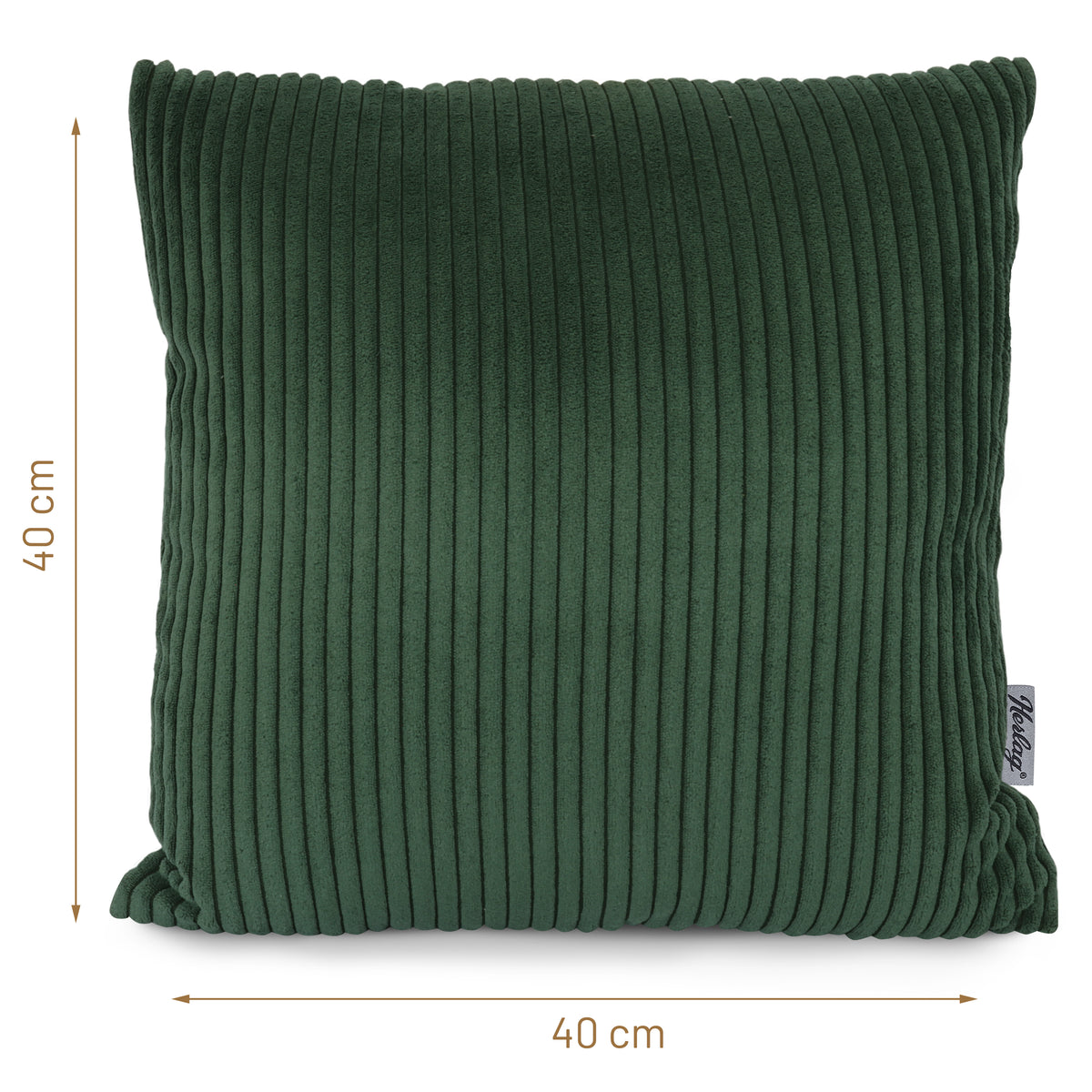Cord-Dekokissen ELLA 40x40cm Dunkelgrün – waschbar, Öko-Tex – Herlag