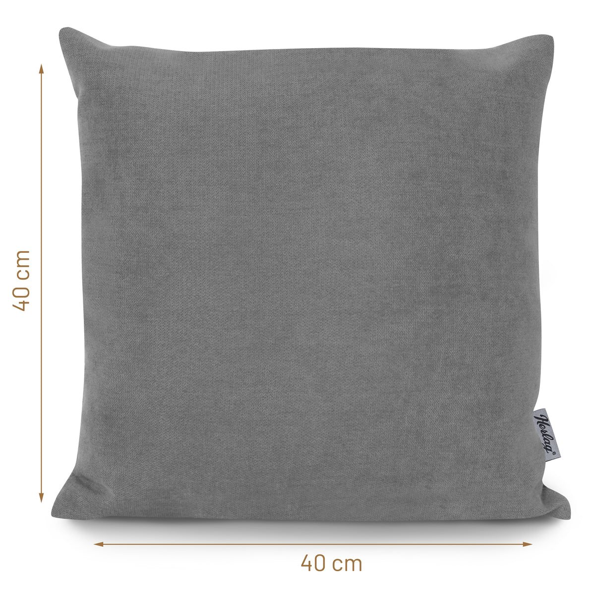 Dekokissen FEEL 40x40cm Grau – waschbar, Öko-Tex – Herlag