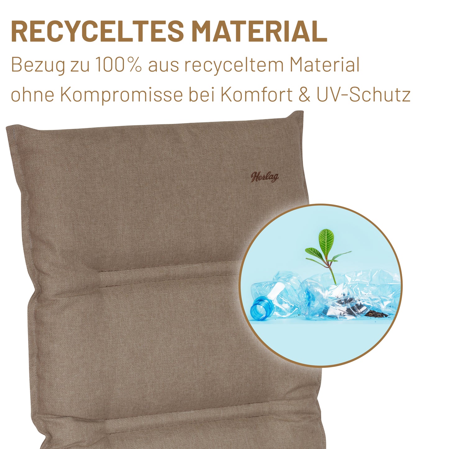 Niedriglehner-Auflage GRETA - recycelter Stoff - Taupe